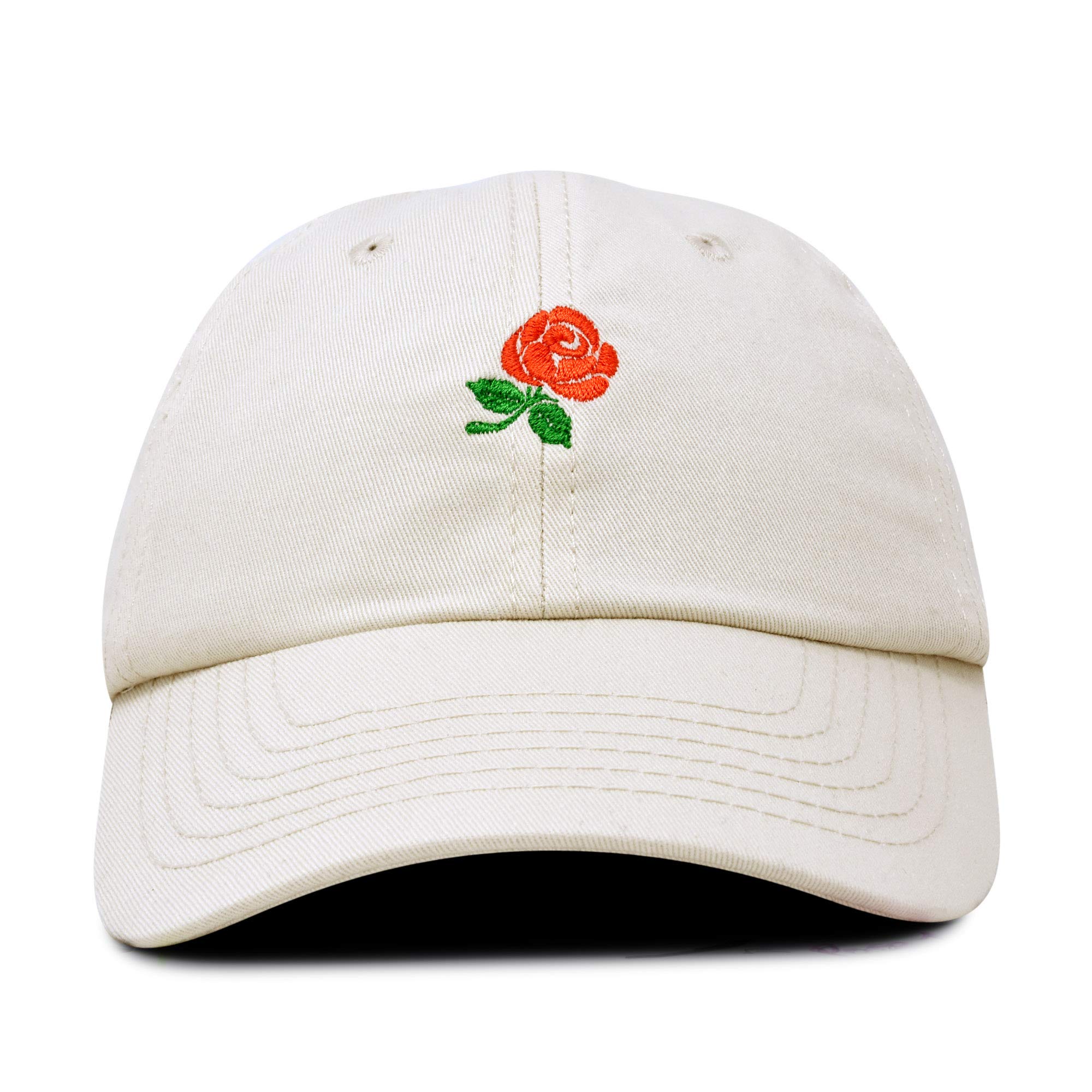 DALIX Women's Rose Baseball Cap - Floral Embroidered Adjustable Sun Hat for Outdoor, Gardening, and Beach Activities