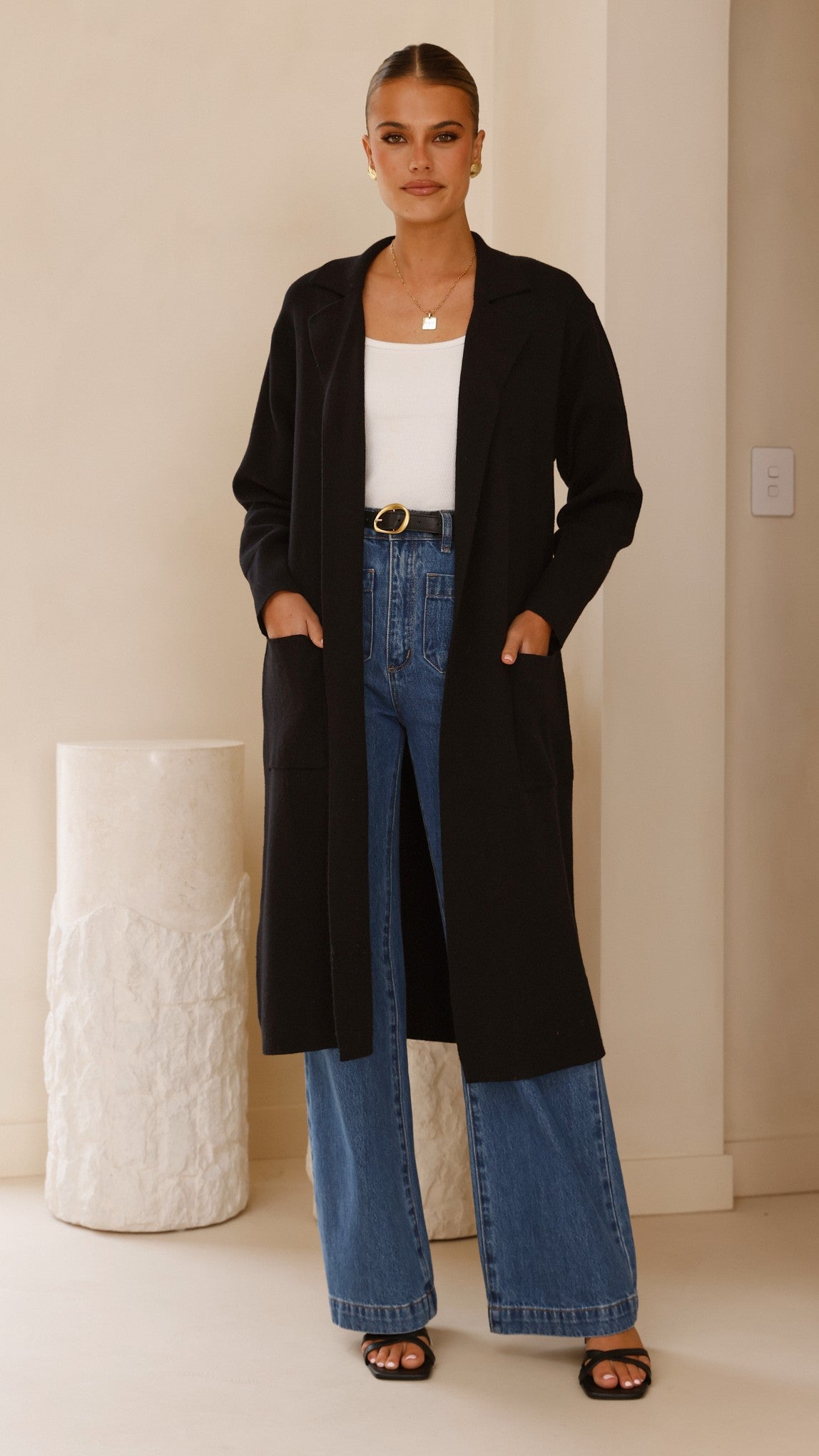 Kira Coatigan - Stylish Black Cardigan Sweater for Women | Perfect for Office, Casual Outfits & Layering