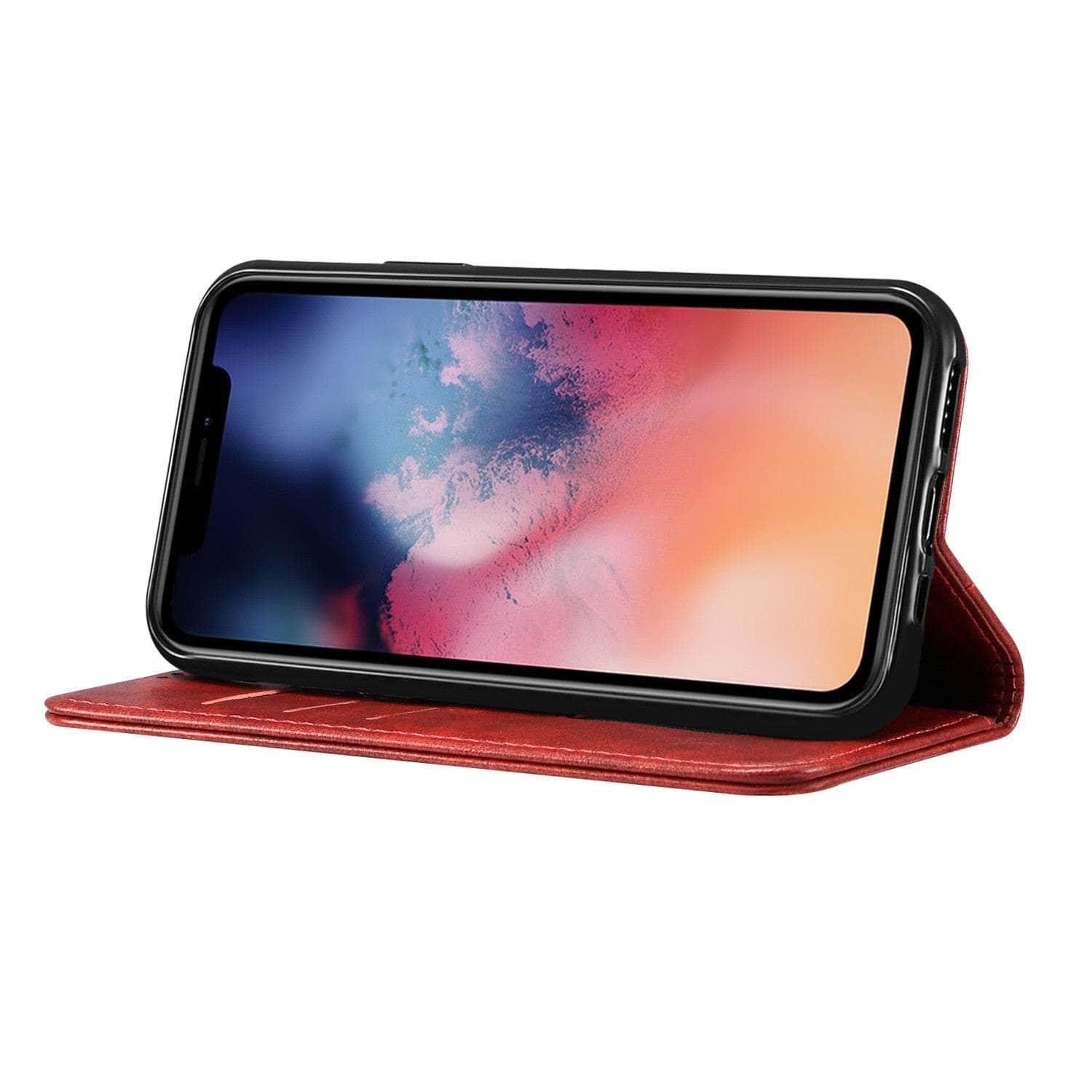 Genuine Leather iPhone 15 Pro Wallet Case - Classic Flip Cover with Card Slots | Perfect for Business, Travel & Everyday Use