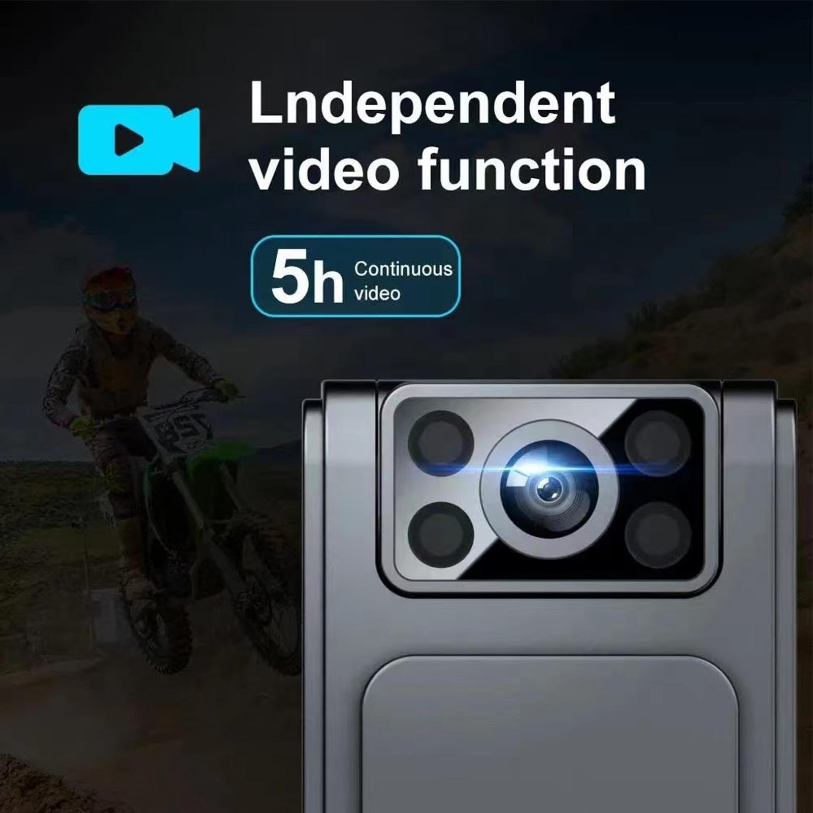 2023 New HD 1080P/4K Noise Reduction Camera with 180° Adjustable Rotatable Lens - Wireless Wearable Video Recorder for Home Security, Vlogging & Outdoor Adventures
