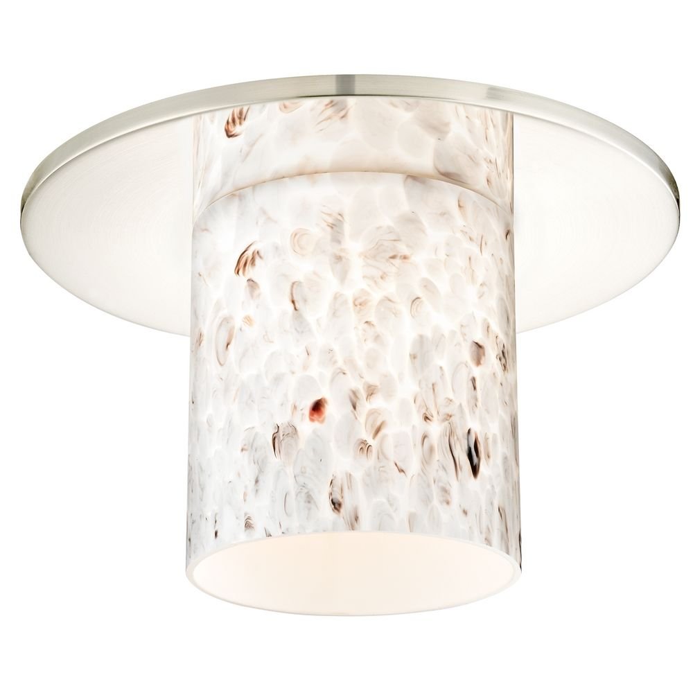 Dolan Designs Decorative Recessed Ceiling Trim with Art Glass Cylinder Shade - Elegant Lighting Fixture for Living Room, Dining Room & Bedroom Ceiling Decor