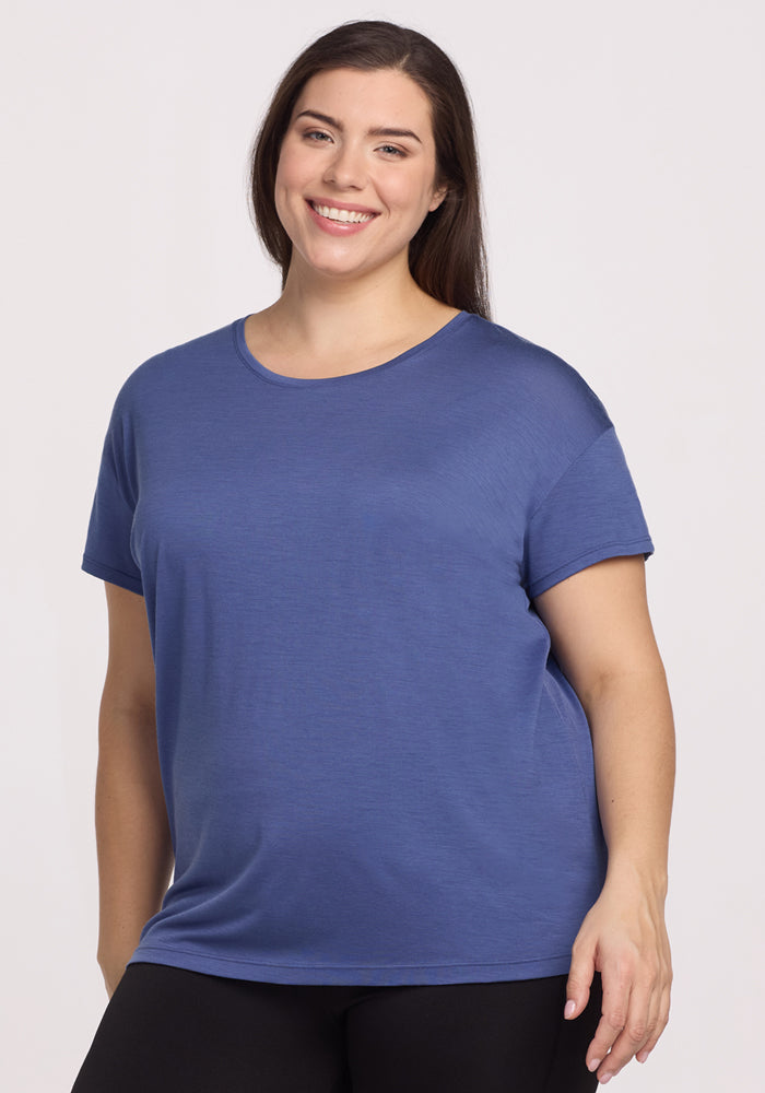 Billie Lounge Tee - Soft & Comfortable Women's T-Shirt | Cloudy Bay Color | Perfect for Relaxing at Home, Yoga, and Casual Outfits