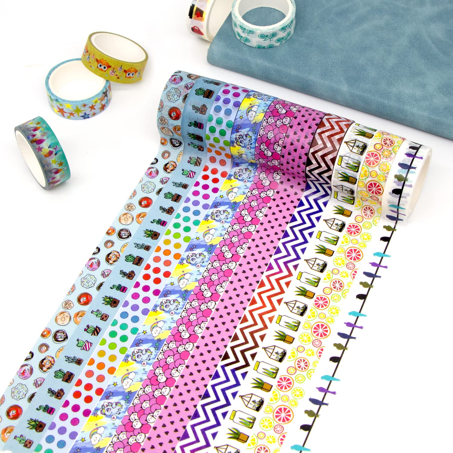 30 Rolls Gold Foil Washi Tape - 15mm Wide Decorative Masking Tape for Scrapbooking, Bullet Journaling, Planner Decor, DIY Arts & Crafts - Perfect for Gift Wrapping, Home Decor, and Party Supplies