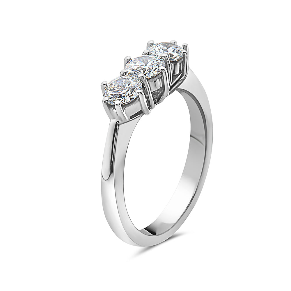 1.18ct Diamond Trilogy Ring in 18K Gold - Italian Crafted Jewelry for Women - Anniversary, Engagement & Wedding Gift Idea