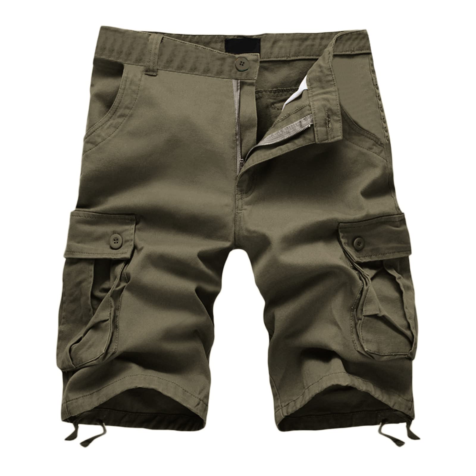 JSPOYOU Men's Cargo Shorts - Lightweight Cotton Relaxed Fit Tactical Shorts with Multi-Pockets | Beige | Perfect for Outdoor Activities, Hiking, Camping & Casual Wear