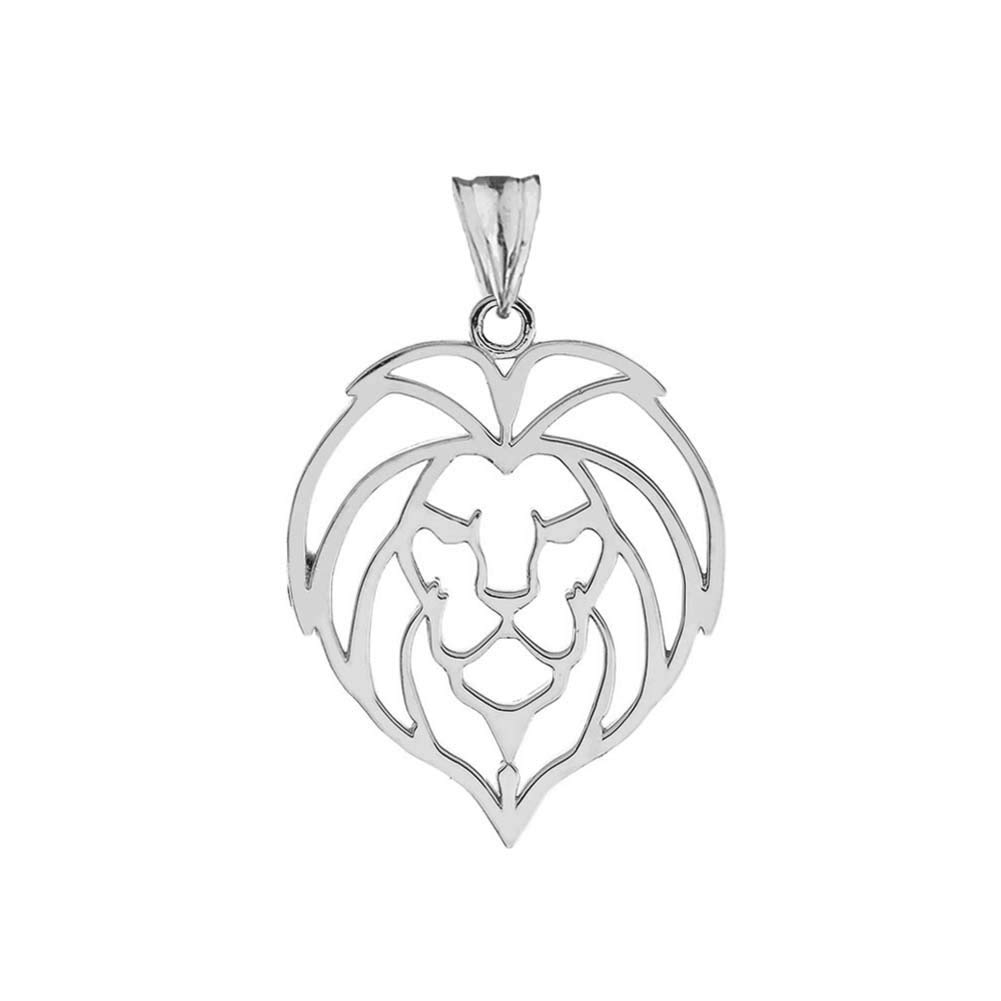 Sterling Silver Lion Head Outline Charm Pendant Necklace for Women - Elegant Jewelry Gift for Birthday, Anniversary & Special Occasions - Perfect for Layering, Everyday Wear & Fashion Accessories