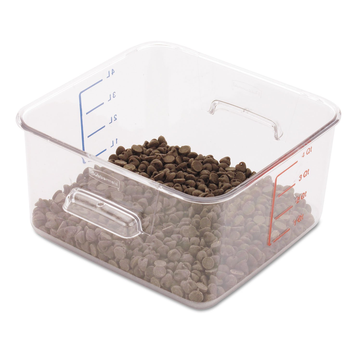 Rubbermaid 4 Quart Clear Plastic Food Storage Container - Space Saving Square Design for Kitchen, Sous Vide, Meal Prep & Leftovers | Durable & BPA-Free | Lid Sold Separately