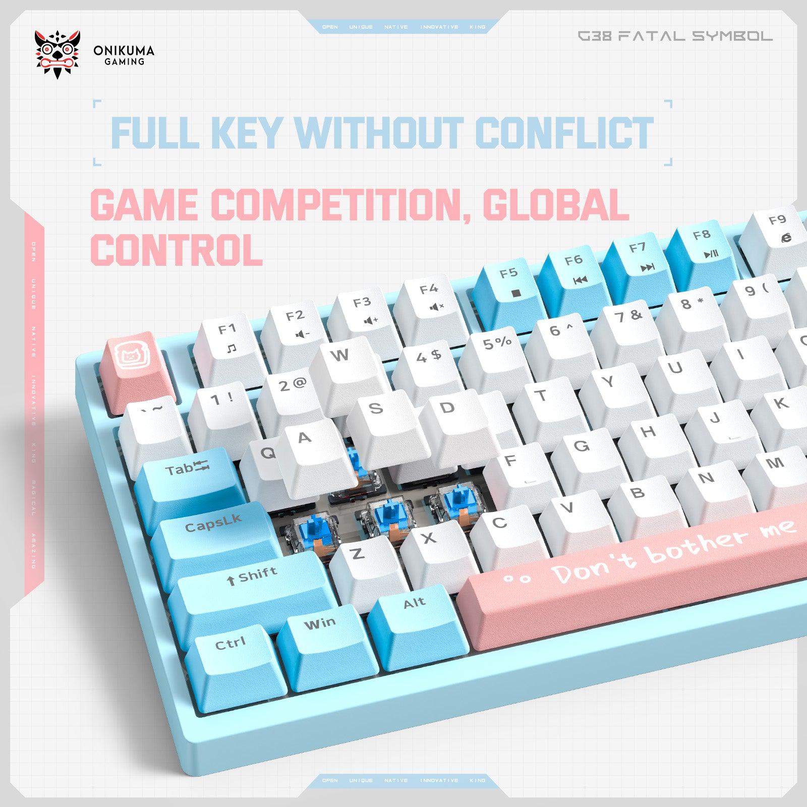 ONIKUMA G38 RGB Wired Mechanical Gaming Keyboard - 98 Keys with Customizable Backlight for PC & Laptop - Perfect for Esports, Typing & Office Work