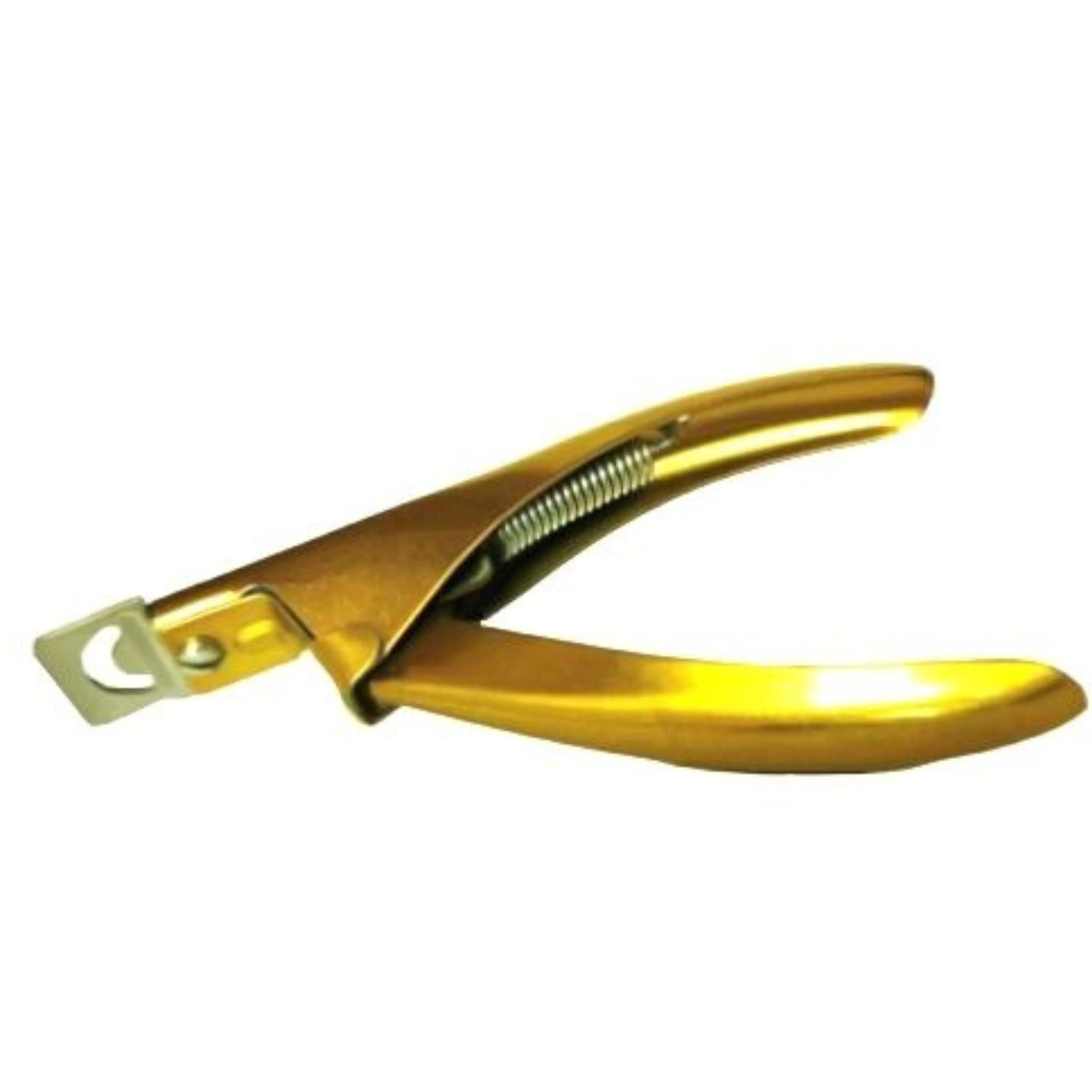 Professional Rustproof Gold Nail Clippers & Tip Cutters for Acrylic, Gel & Artificial Nails - Sharp Manicure Pedicure Trimmer Tools for Salon & Home Nail Care