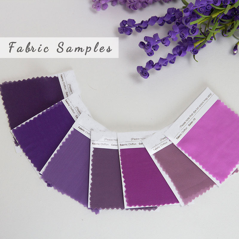 Premium Dark Purple Chiffon Fabric Swatches - 12