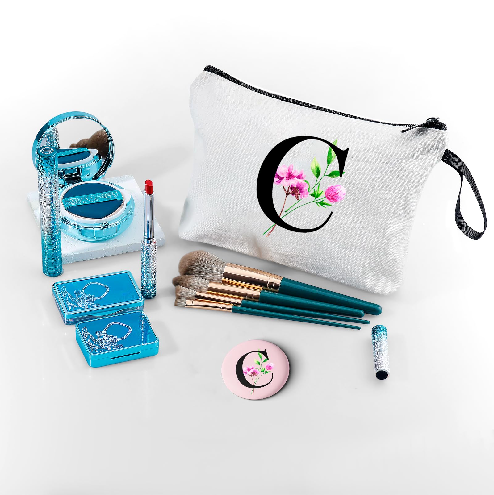 Personalized Travel Makeup Cosmetic Bag with Mirror - Best Birthday Gift for Women, Sister, Teacher, Coworkers | Bridesmaid, Valentine's, Mother's Day, Christmas & Graduation Gift Idea | Perfect for Travel, Daily Use & Special Occasions