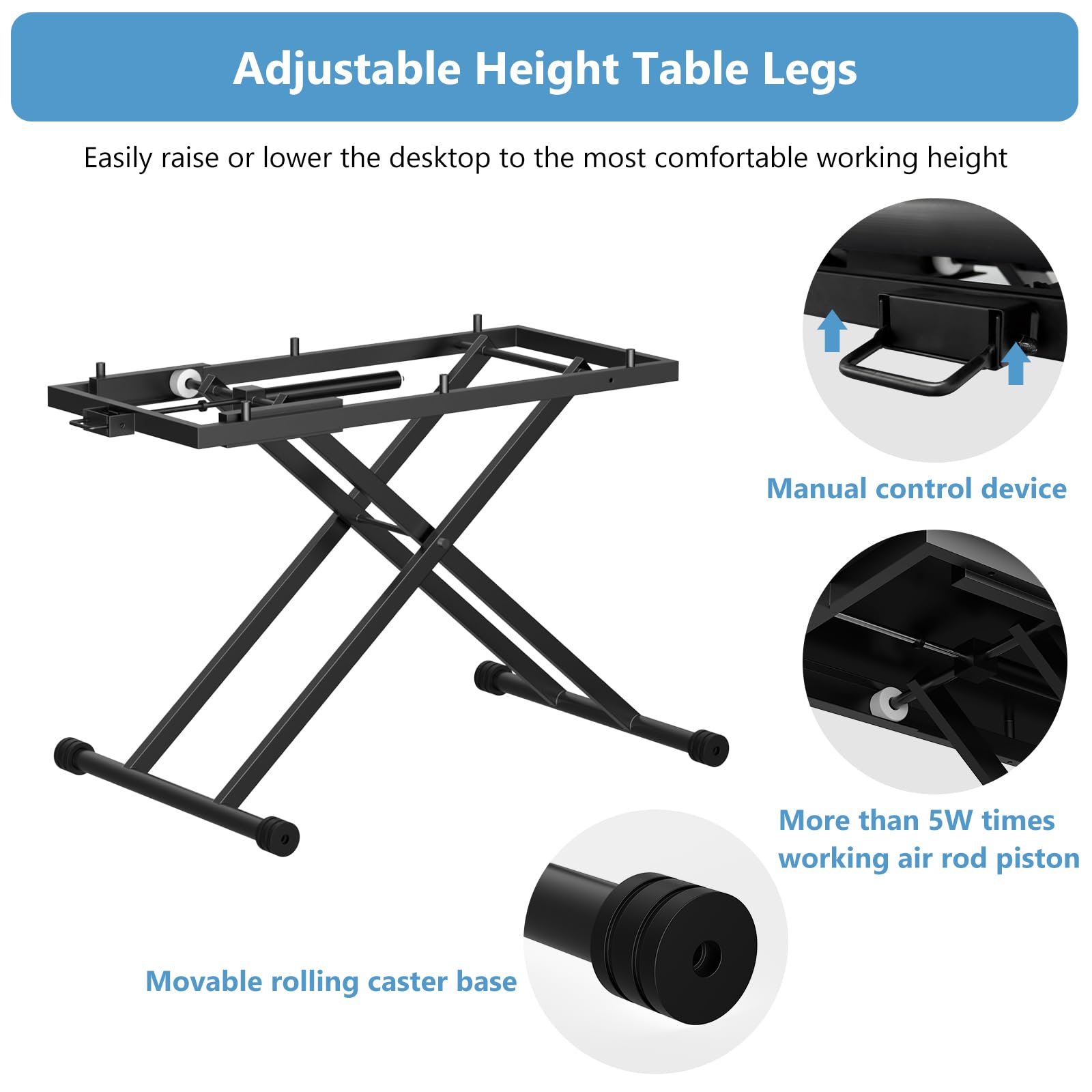 ROOMTEC 47 Inch Adjustable Height Dog Grooming Table with Tool Organizer - Anti-Slip Tabletop, Portable & Sturdy for Professional Pet Grooming at Home or Salon