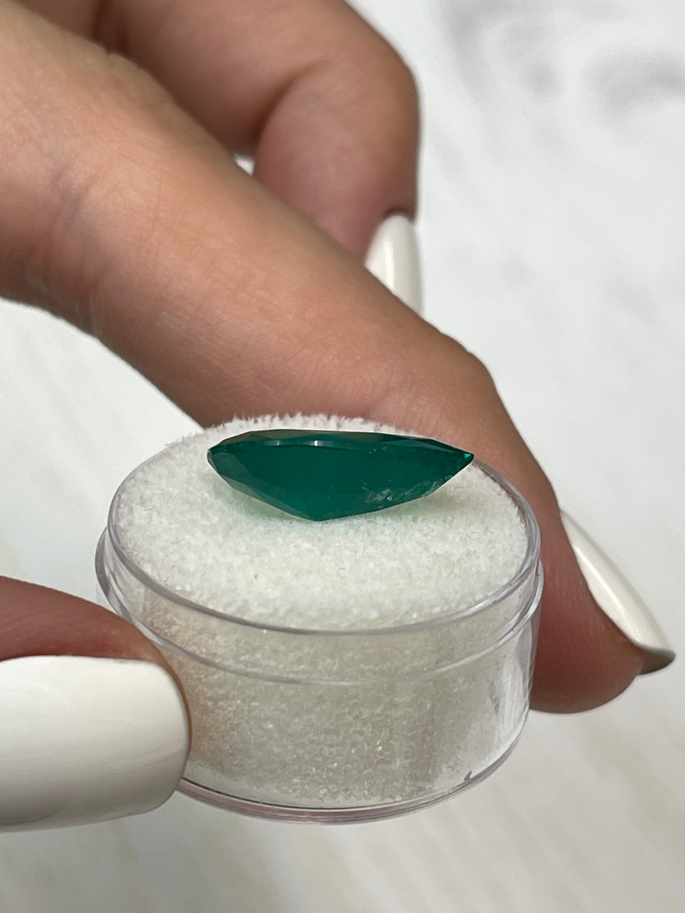 5.64 Carat 17.5x10.5mm Dark Muzo Green Natural Loose Colombian Emerald Pear Cut Gemstone for Jewelry Making & Engagement Rings