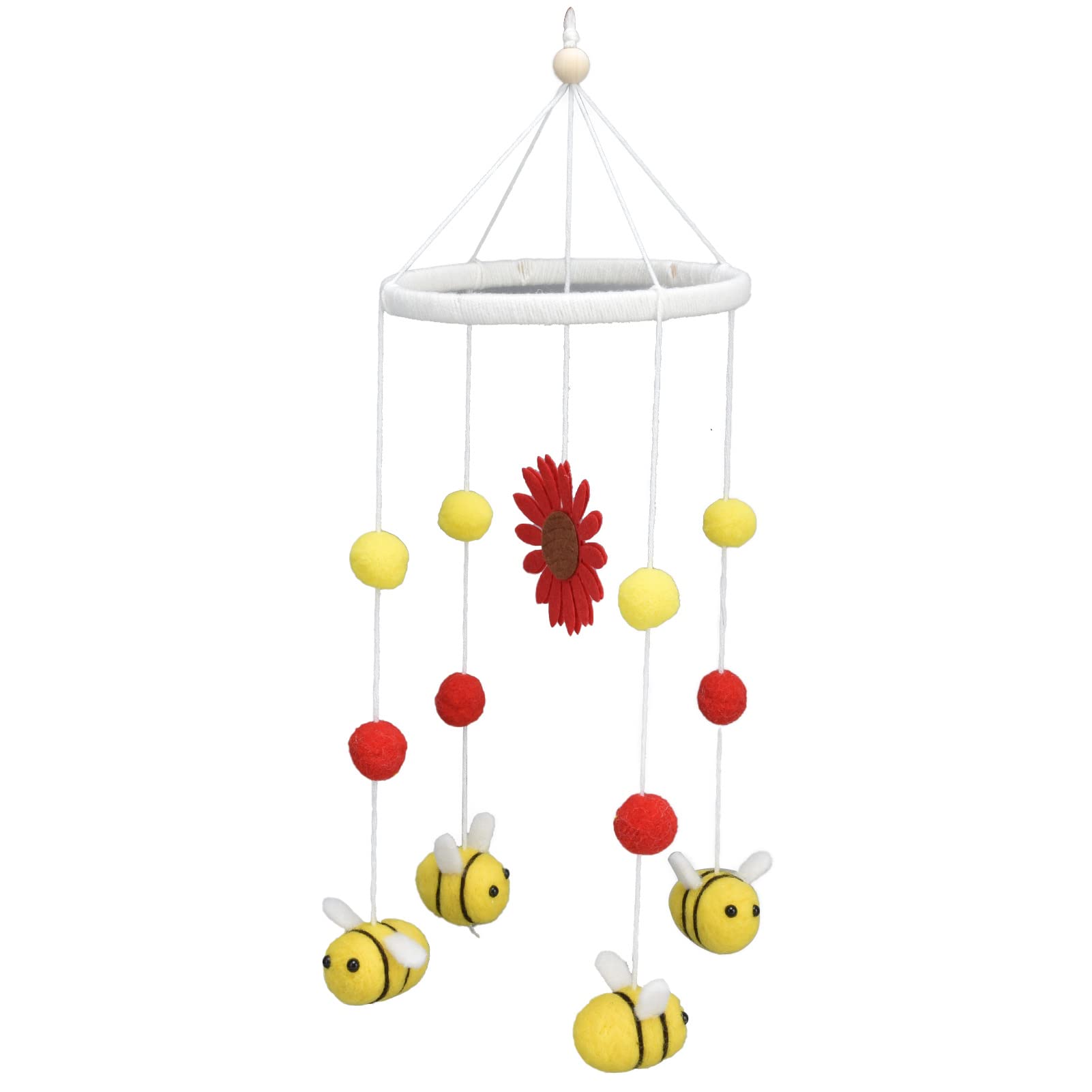 Eco-Friendly Baby Hanging Mobile with Sunflowers & Bees - Soft Skin-Friendly Nursery Decor for Infants | Perfect for Cribs, Playrooms & Baby Showers