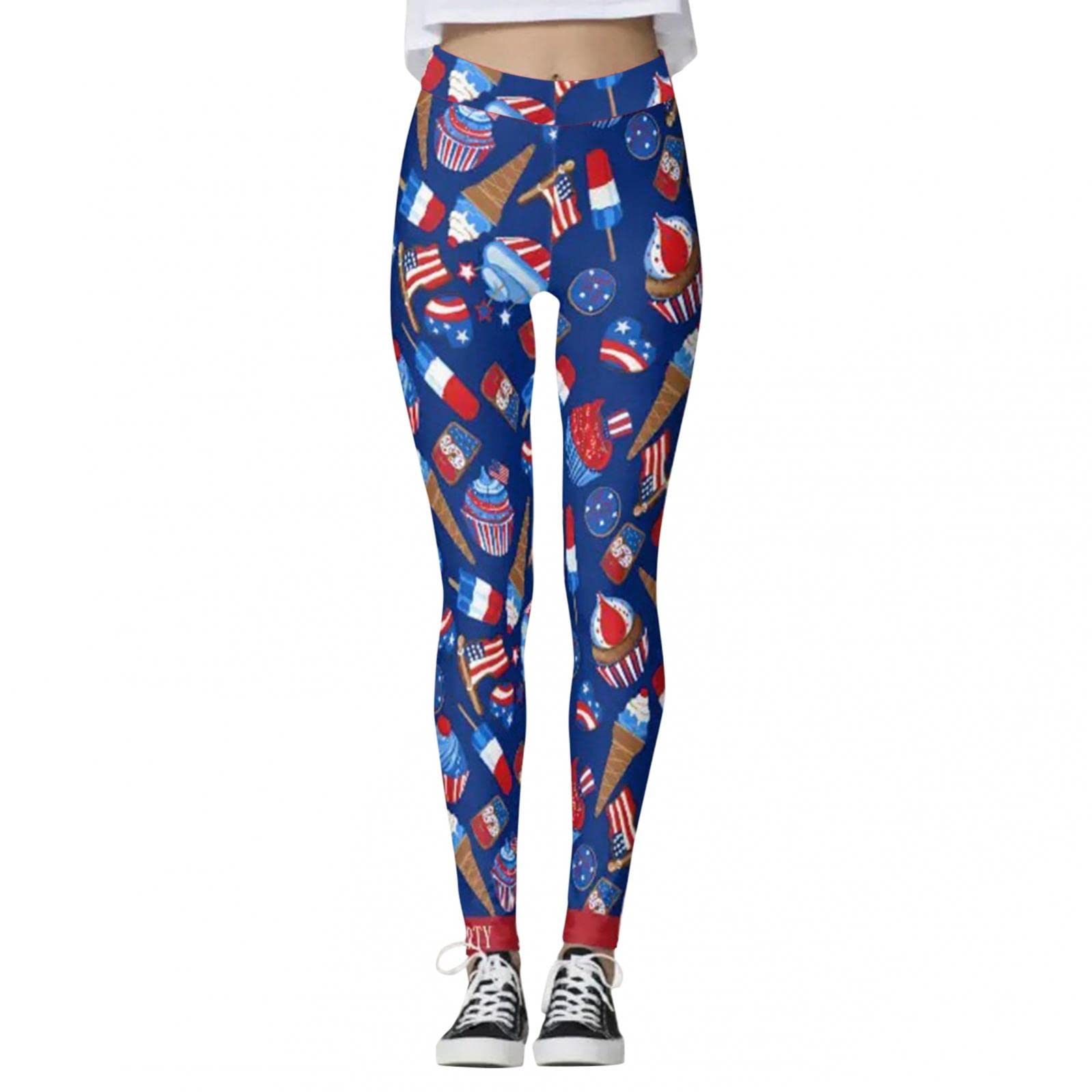 MIUERSA Women's High Waisted Yoga Pants - American Flag Print Leggings for 4th of July, Tummy Control Workout Capris for Gym & Running | Perfect for Patriotic Events, Fitness & Casual Wear