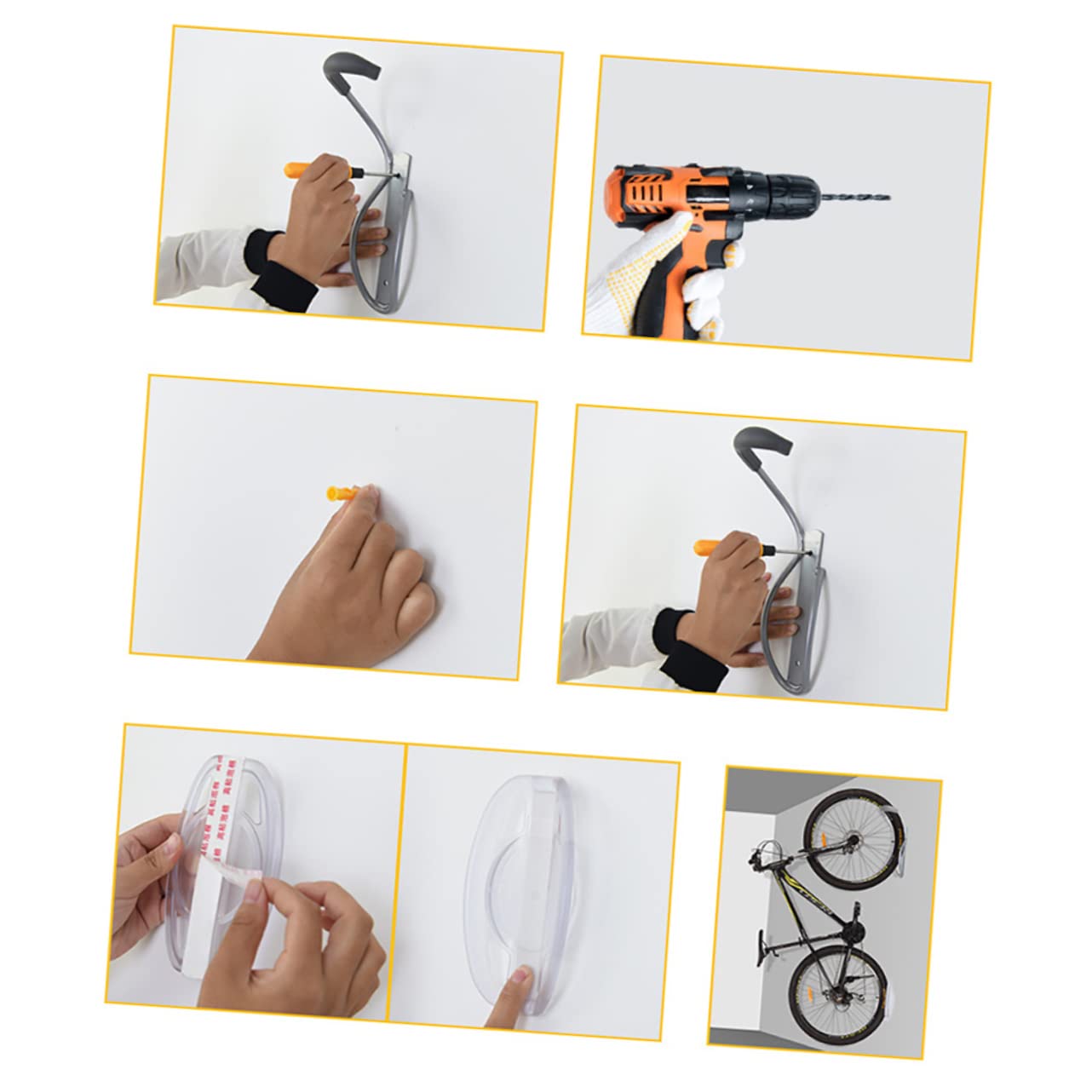 GAROZATION Bike Hanger Wall Mount - Heavy Duty Bike Storage Hook for Road, Folding & Mountain Bikes - Space Saving Garage & Home Organization Solution (Perfect for Small Apartments & Bike Enthusiasts)