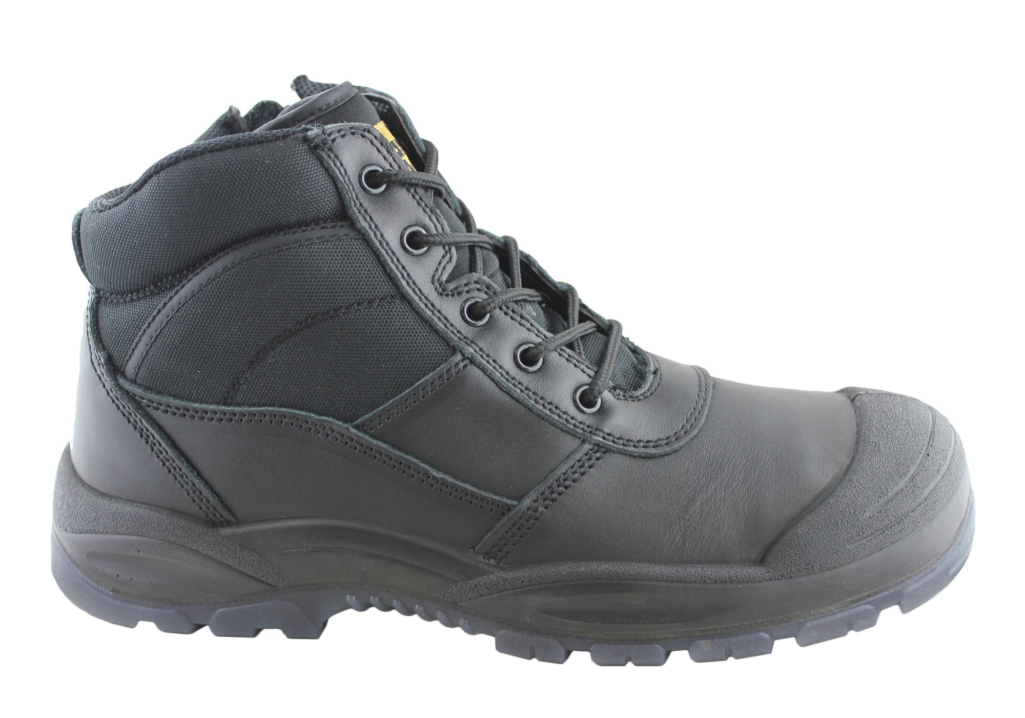 Hard Yakka Men's Steel Toe Safety Work Boots with Side Zip - Durable Construction for Construction, Warehouse & Industrial Work