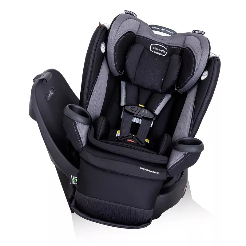 Revolve 360 Extend All-in-One Rotating Convertible Car Seat for Babies & Toddlers - Revere Black | 360° Swivel for Easy Entry/Exit | Rear-Facing to Forward-Facing | Safe Travel for Infants to Big Kids