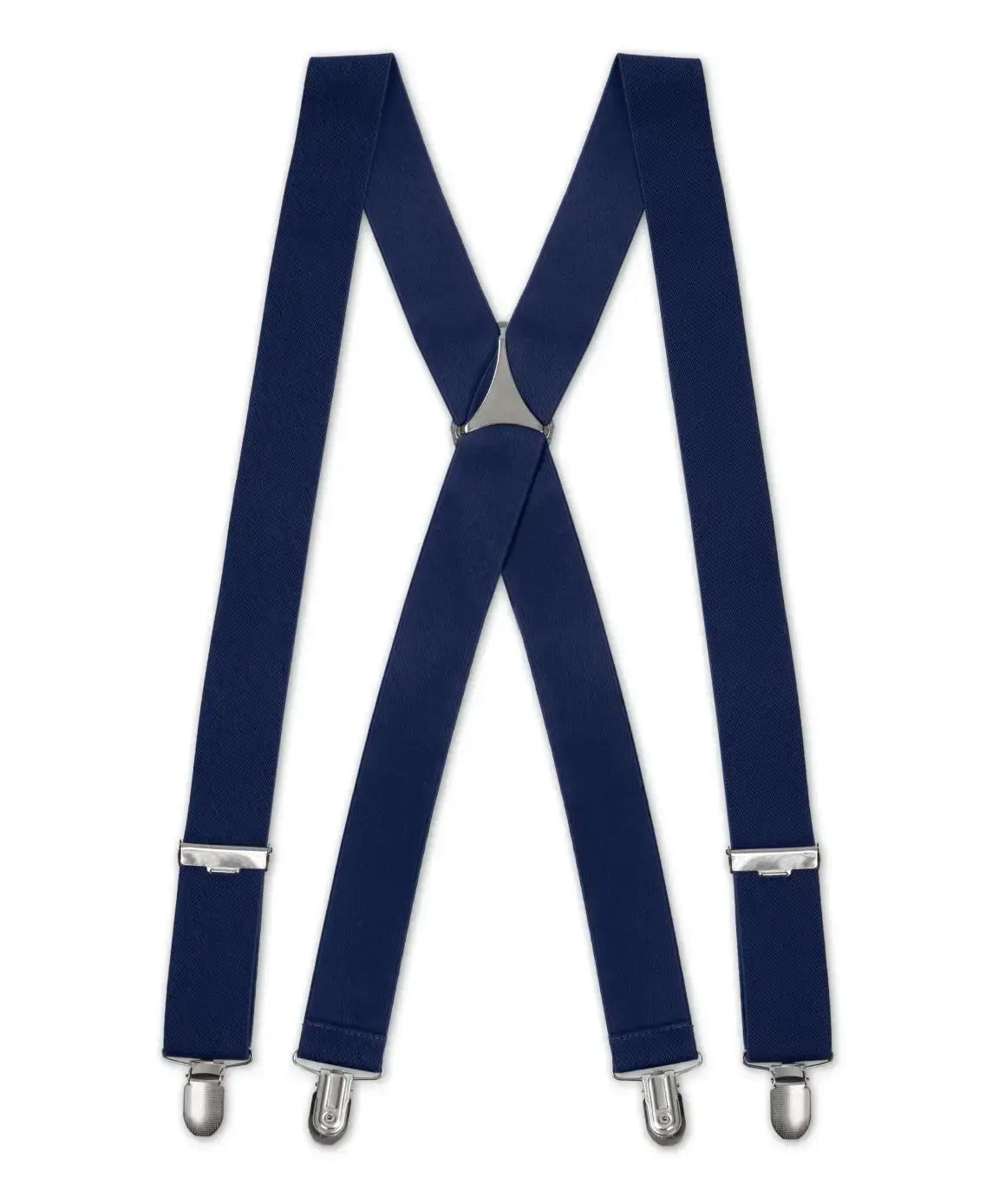 LA Smith Men's Navy X-Shaped Suspenders - Premium Adjustable Elastic Braces for Formal Wear & Vintage Style Outfits
