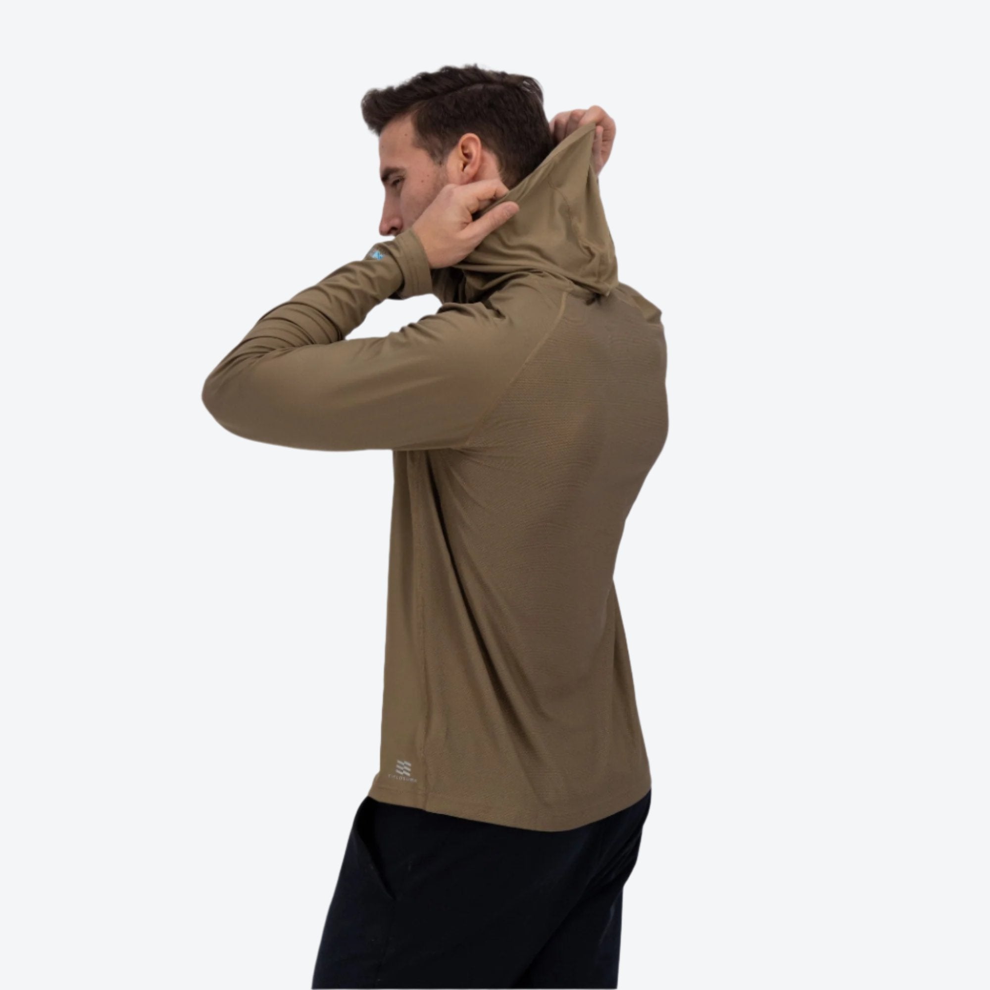 Cooling Long Sleeve Hooded Shirt for Men - Breathable & Moisture-Wicking Performance Wear for Outdoor Sports & Gym Workouts