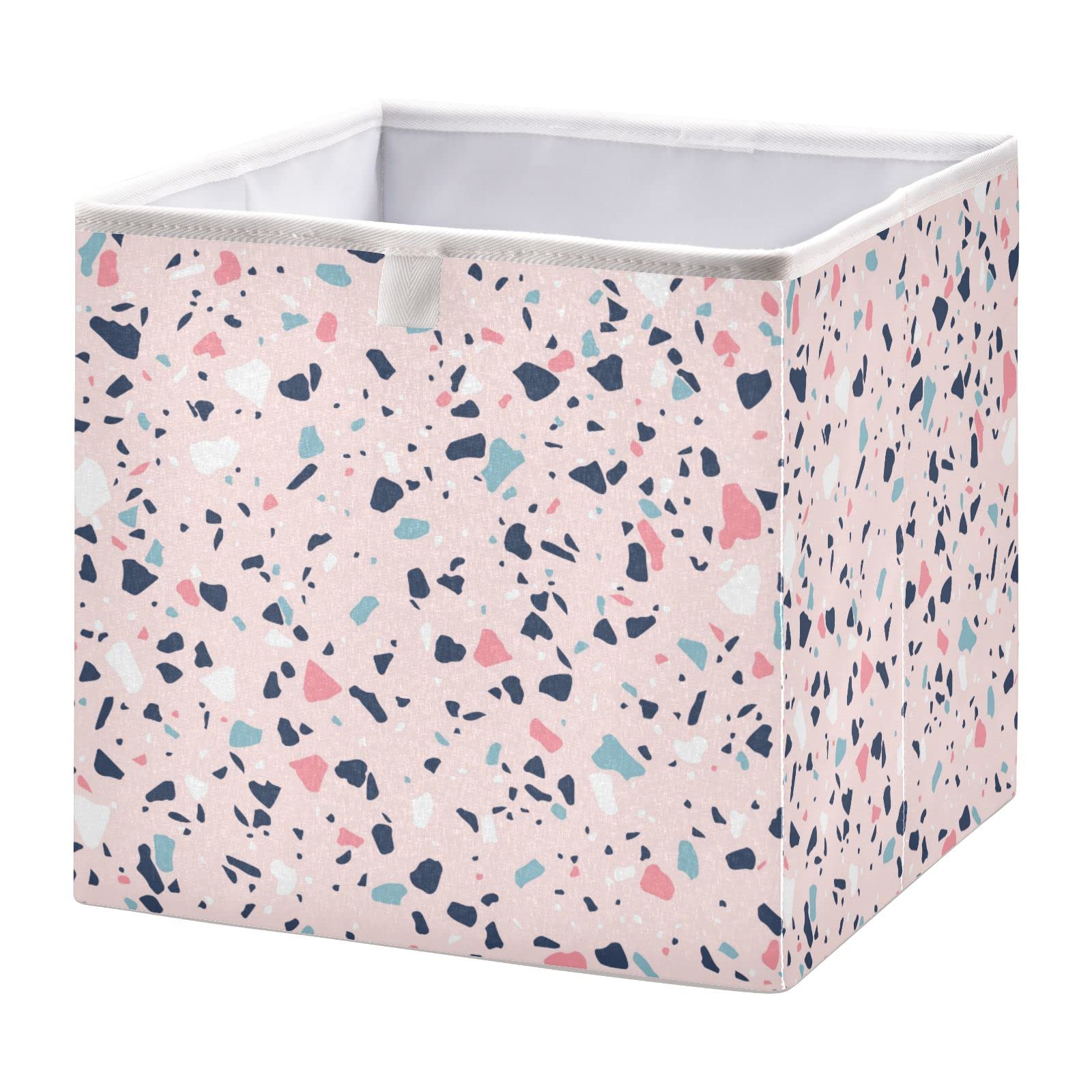 Pink Terrazzo Fabric Storage Bin 11