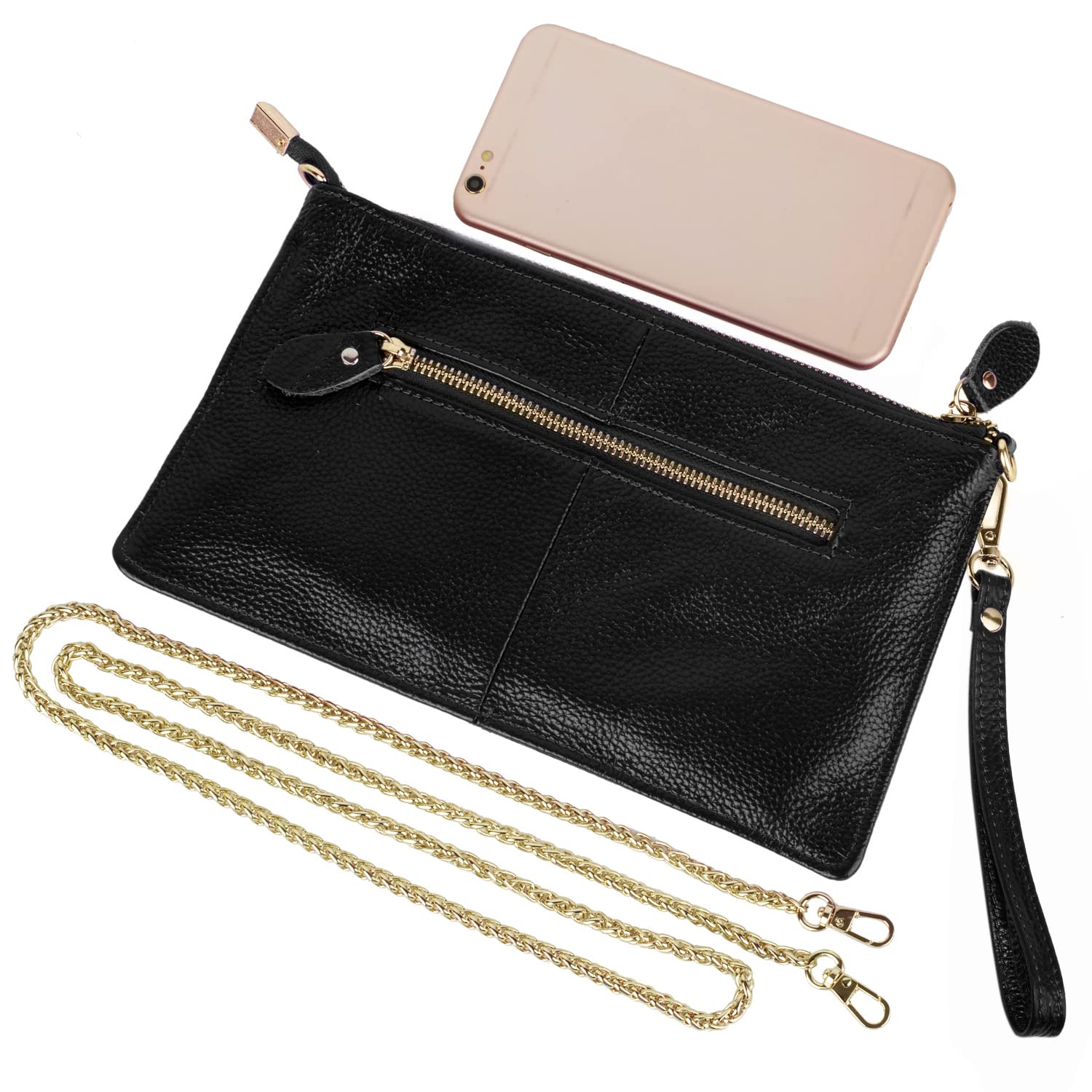 YALUXE Genuine Leather Crossbody Bag for Women - Phone Wallet Clutch for Daily Use