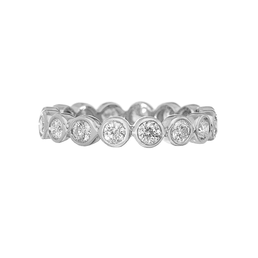 Sethi Couture Modern Bezel Diamond Wedding Band Ring for Women - Elegant Stackable Anniversary Gift for Her, Perfect for Bridal, Engagement, and Special Occasions
