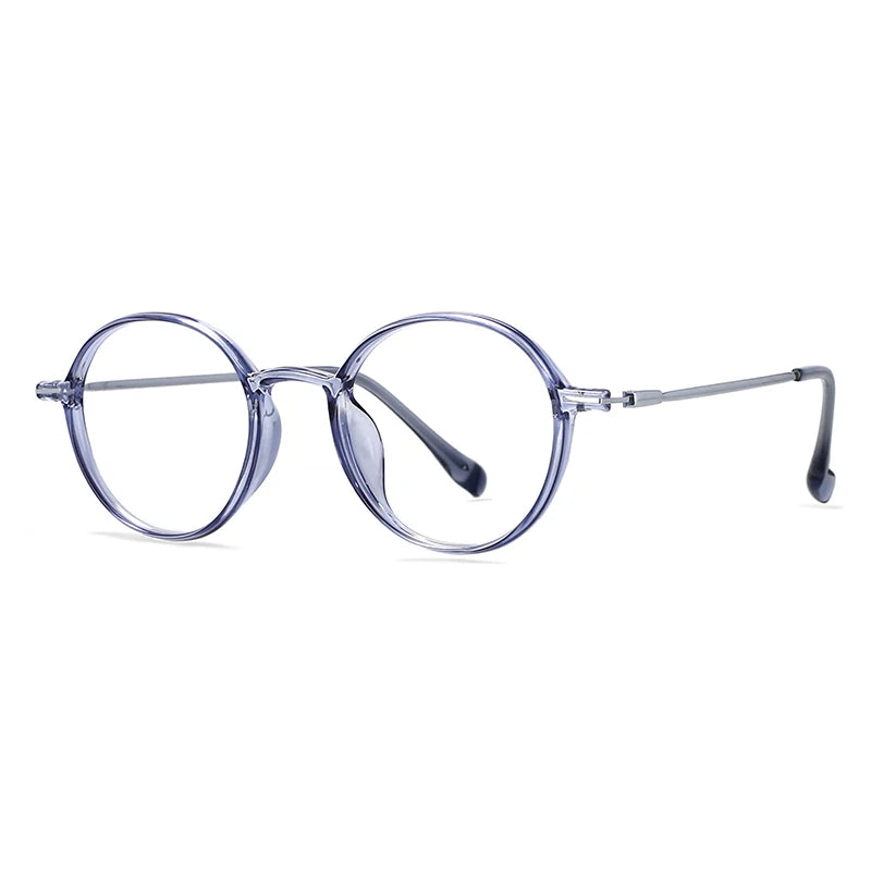 CCspace Unisex Full Rim Round TR90 Titanium Eyeglasses 57098 - Lightweight & Durable Glasses for Work, Reading & Everyday Use