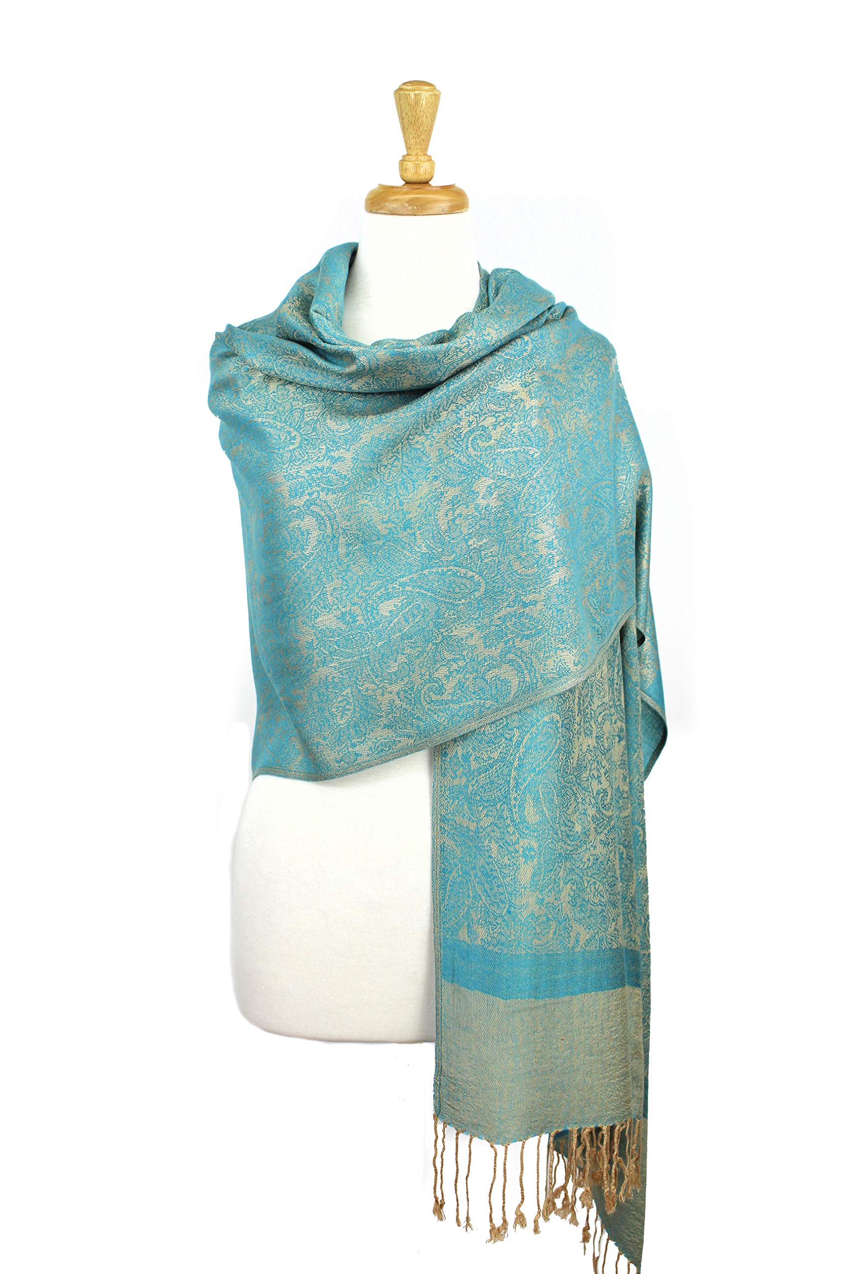 PASKMLNA Paisley Jacquard Pashmina Shawl Wrap Scarf Stole - Elegant Women's Fashion Accessory for Parties, Weddings & Evening Events