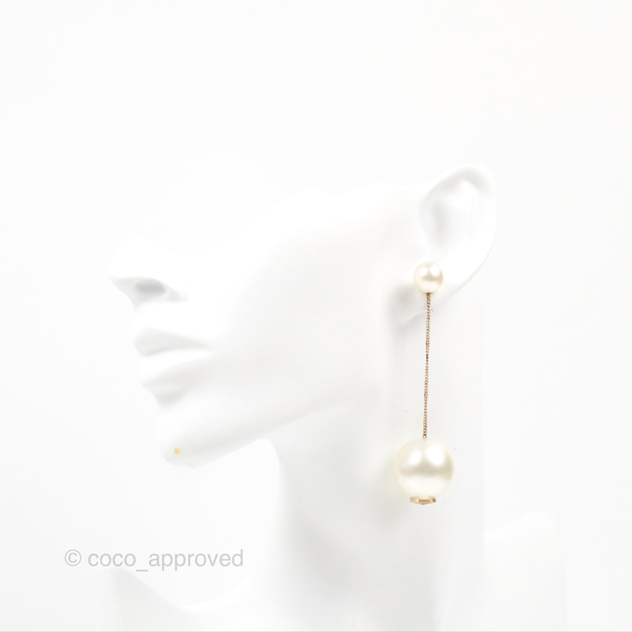Chanel CC Pearl Drop Earrings for Women - Luxury Fashion Jewelry Gift for Her - Perfect for Weddings, Parties & Special Occasions