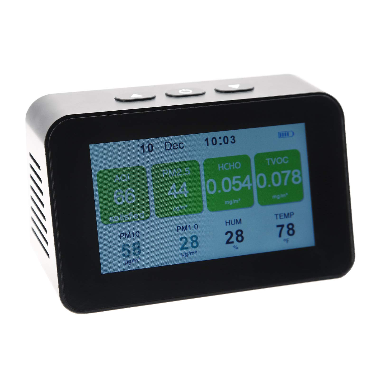 Smart Air Quality Monitor - 9-in-1 Indoor Air Detector for AQI, PM2.5, PM1.0, PM10, Formaldehyde (HCHO), TVOC with Temperature & Humidity Sensor | Perfect for Home, Office, Baby Room & Gym Air Quality Monitoring