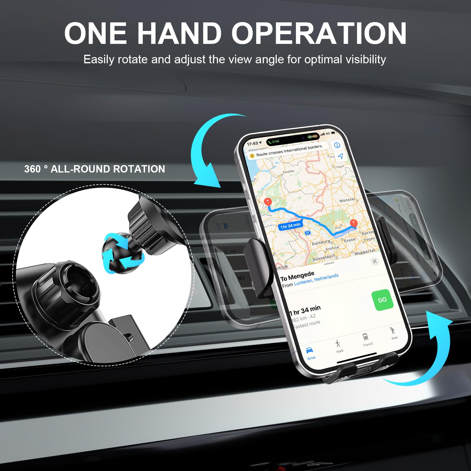 15W Fast Wireless Car Charger Mount - Auto-Clamping Qi-Certified Phone Holder for iPhone 16/15/14/13/12 & Samsung S24/S23/S22/S21 - Secure Hands-Free Charging for Road Trips & Daily Commutes (Silver)