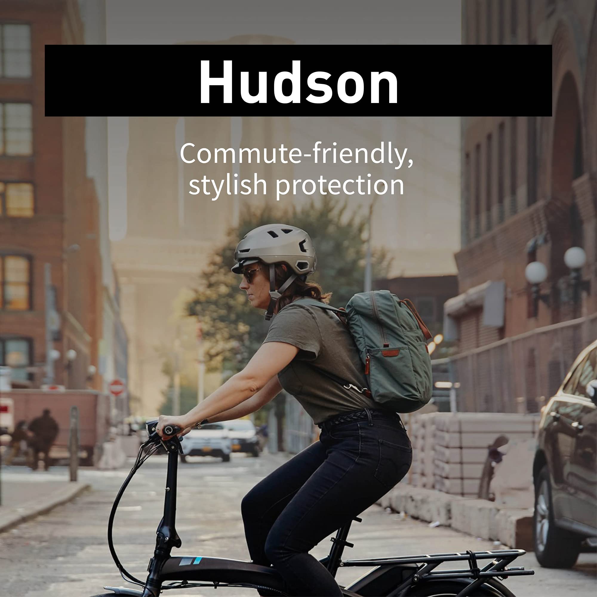 Bern Hudson Commuter Bike Helmet with MIPS Technology - Certified for E-Bikes & Cycling Safety - Built-in LED Rear Light & U-Lock Compatible - Perfect for Urban Commuting, Road Biking & Electric Scooters