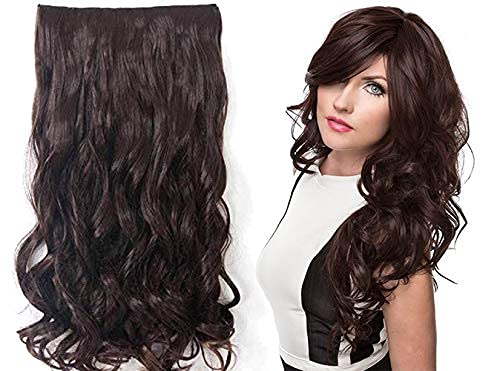 Verbier Hair Extensions for Girls & Women - Dark Brown Curly Clip-in Hair Extensions (3-Pack) | Perfect for Parties, Weddings & Everyday Styling