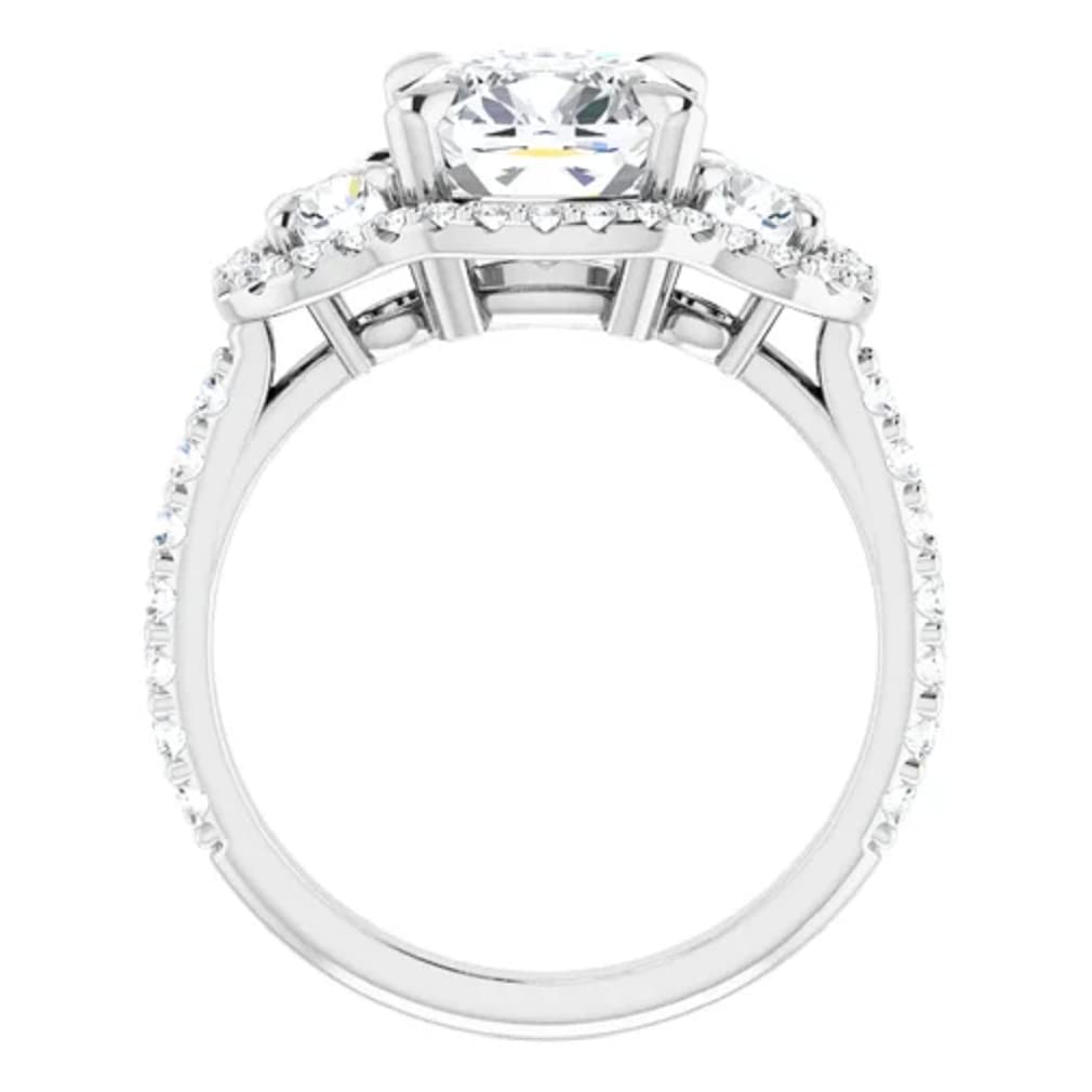 3 CT Cushion Cut Colorless Moissanite Engagement Ring for Women - Sterling Silver/Solid Gold Wedding Band Set - Diamond Solitaire Prong Bridal Ring - Perfect for Proposals, Anniversaries & Special Occasions