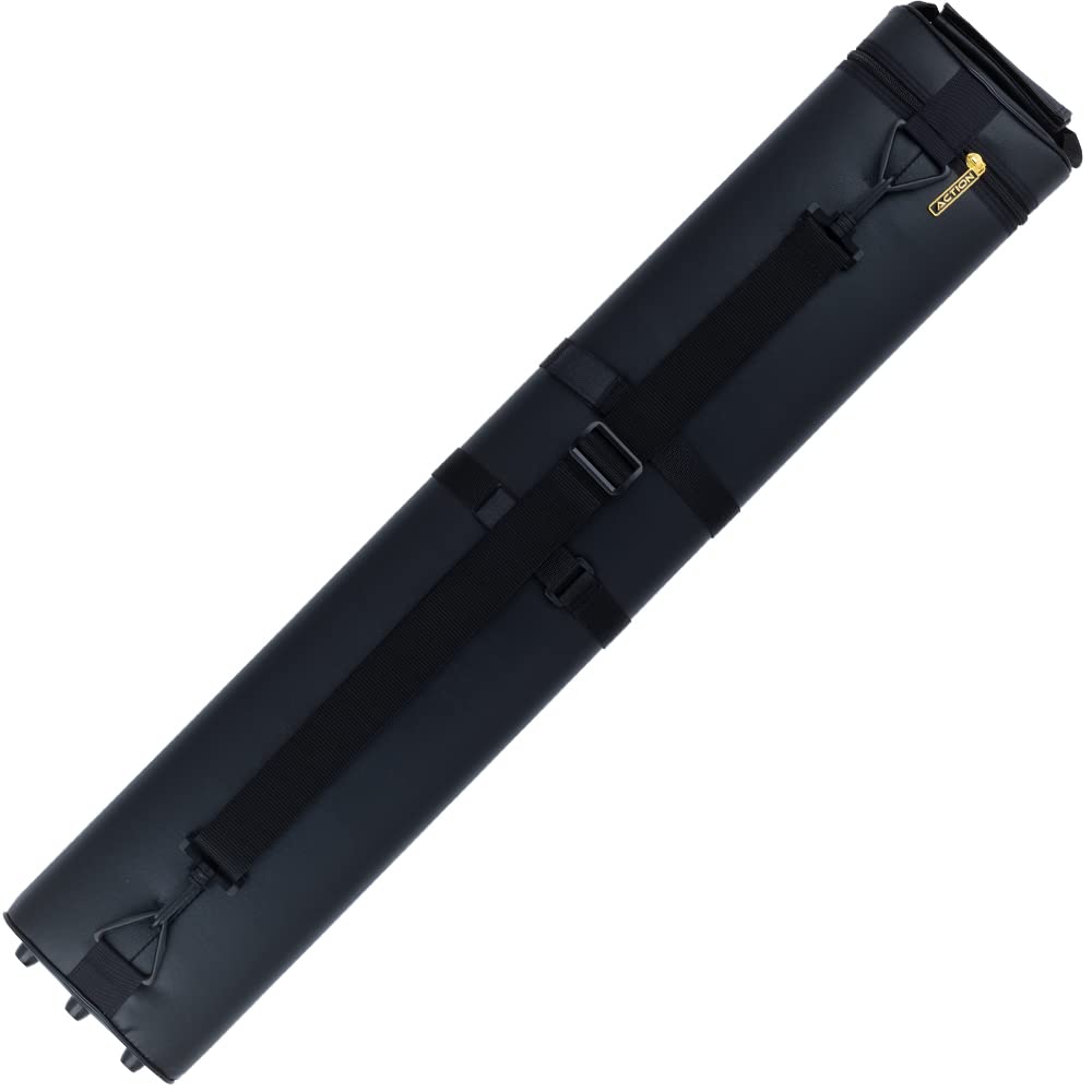 Premium Action Vinyl Pool Cue Case - Holds 3 Butt & 5 Shafts - Durable Billiard Accessory for Professional Players & Home Use