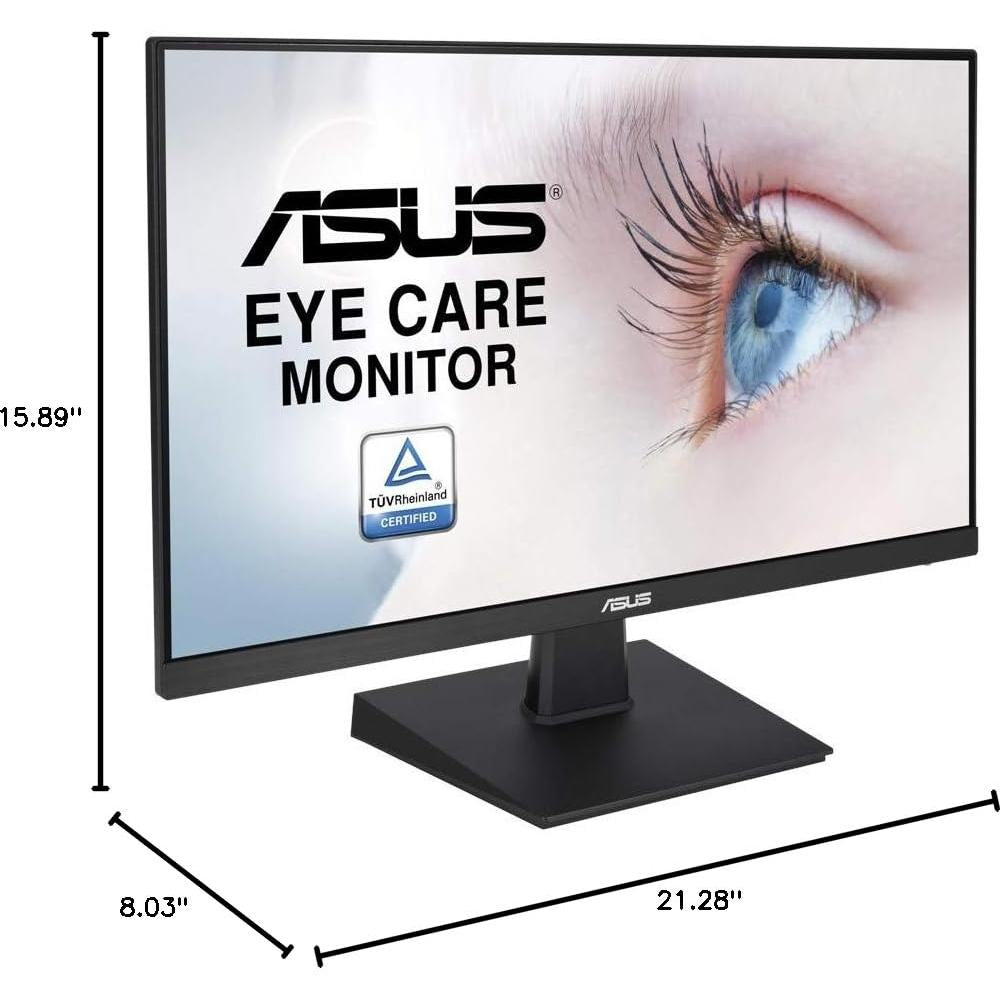 ASUS 24 Inch Full HD 1080p Computer Monitor with Eye Care Technology - 90LM0560-B011B0 for Home Office, Gaming, and Professional Work