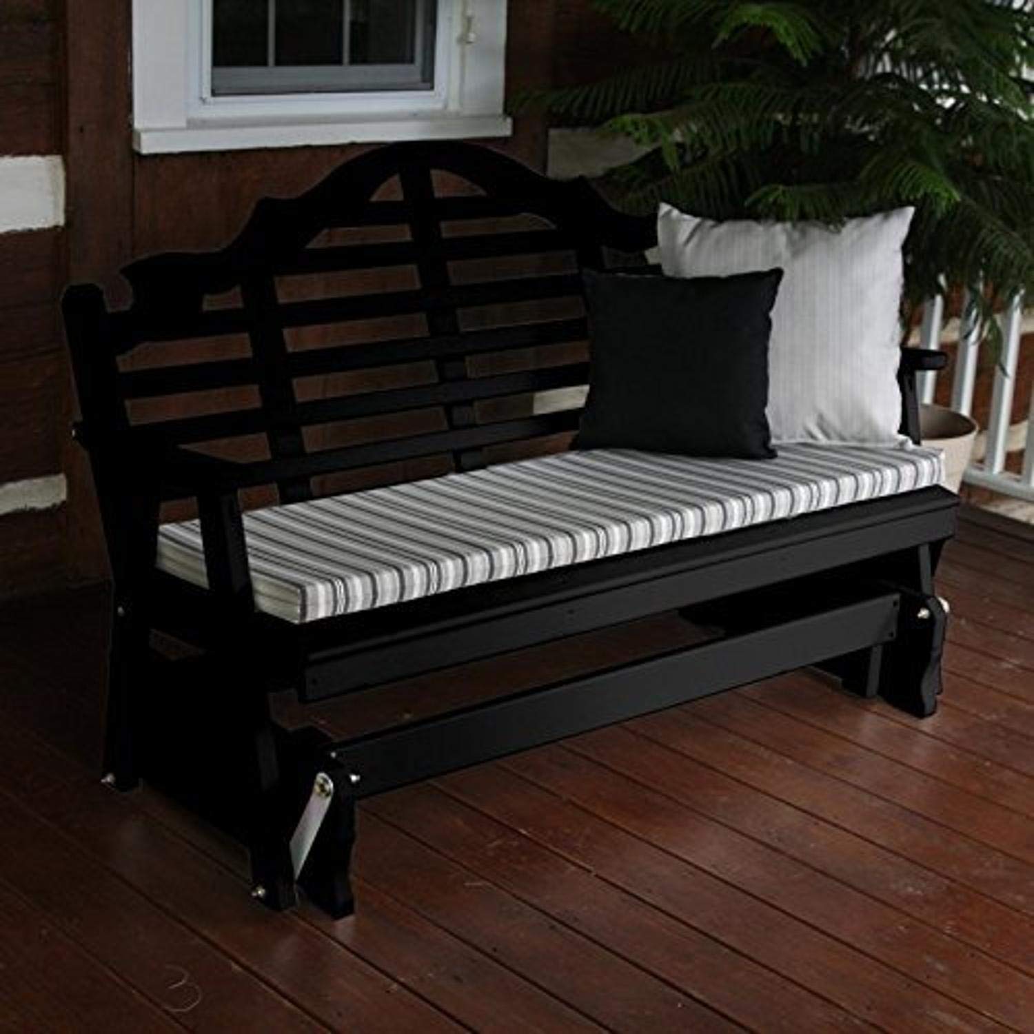 A & L Furniture 4' Yellow Pine Marlboro Glider Bench with Oak Stain - Perfect for Porch, Patio, Garden & Outdoor Relaxation
