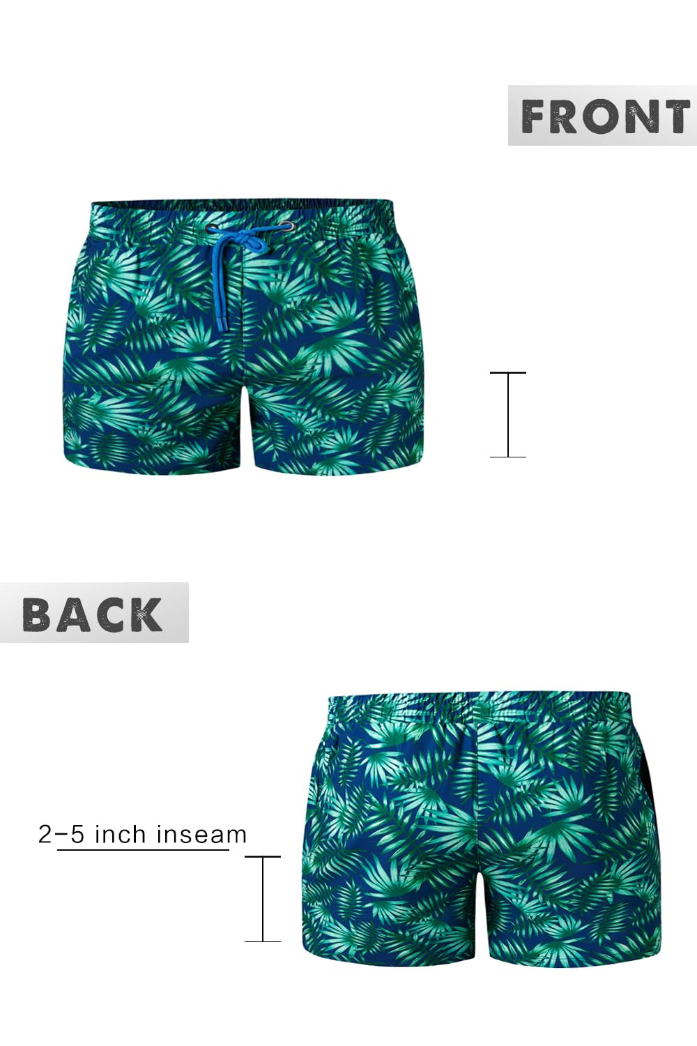GINGTTO Men's Quick-Dry Swim Trunks with Mesh Lining - Comfortable Beach Shorts for Swimming, Surfing & Summer Vacation