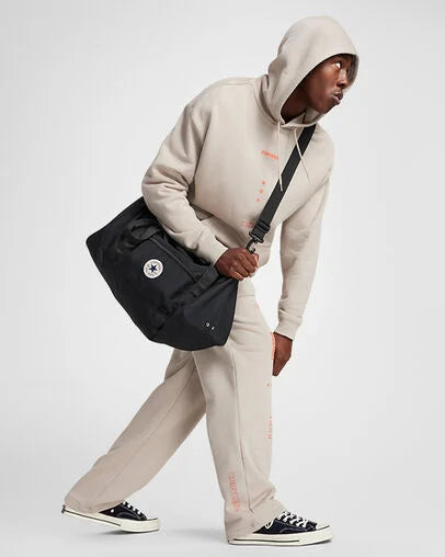 Converse Go 2 Black Duffle Bag - Waterproof Travel Gym Bag for Men & Women - Perfect for Workouts, Travel, and Everyday Use