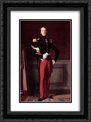 Henri Duc d'Orleans 18x24 Black Ornate Framed Art Print - Double Matted Museum Quality Reproduction by Jean Auguste Dominique Ingres - Perfect for Home Decor, Office Wall Art & Gift Giving