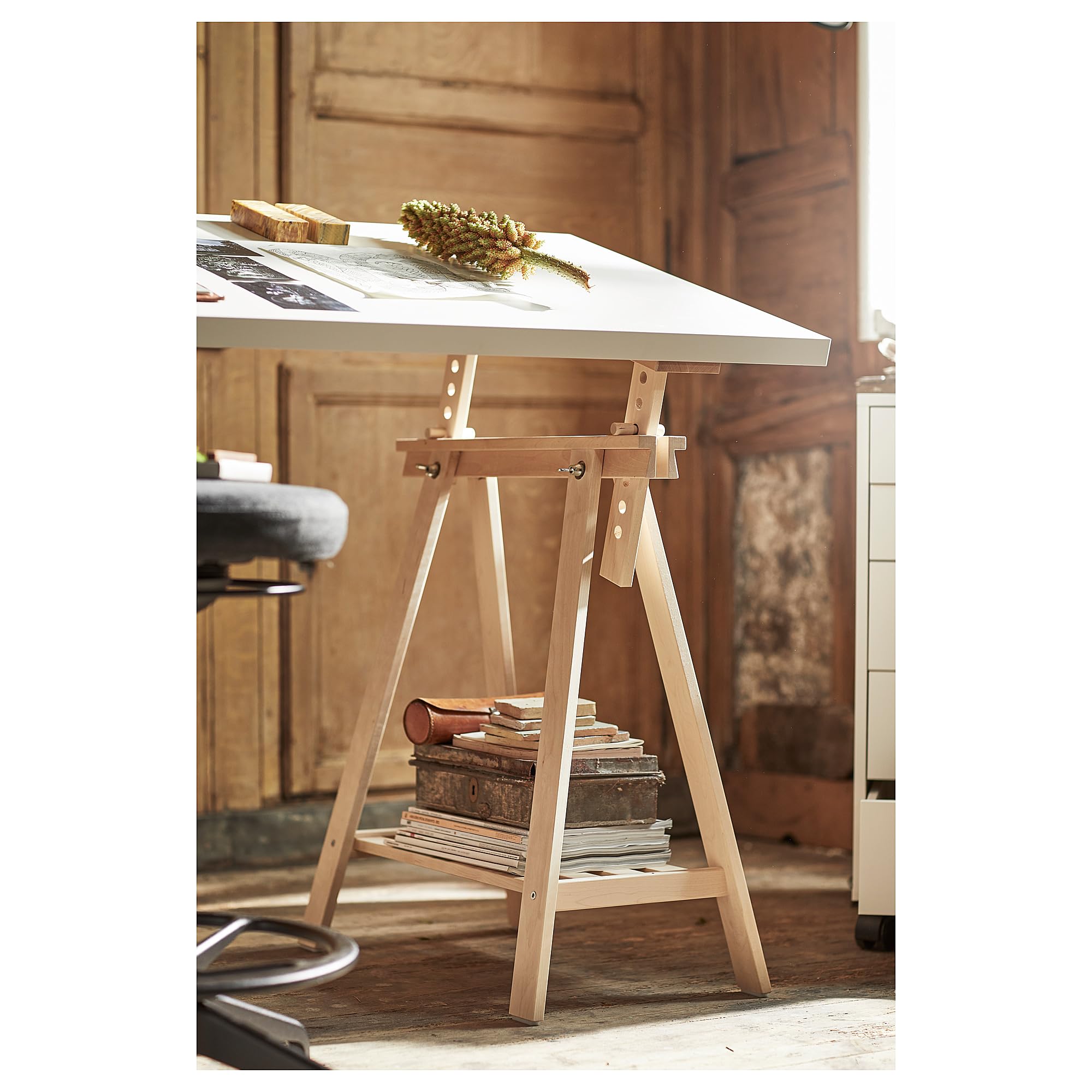 LAGKAPTEN/MITTBACK White Birch Computer Desk 55