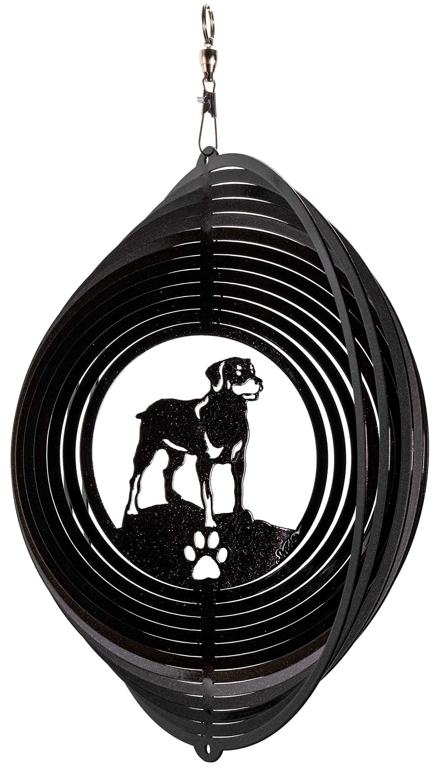 SWEN Rottweiler Metal Wind Spinner - Outdoor Garden Decor for Yard, Patio, Lawn | Durable & Weather-Resistant Windmill for Home Decoration