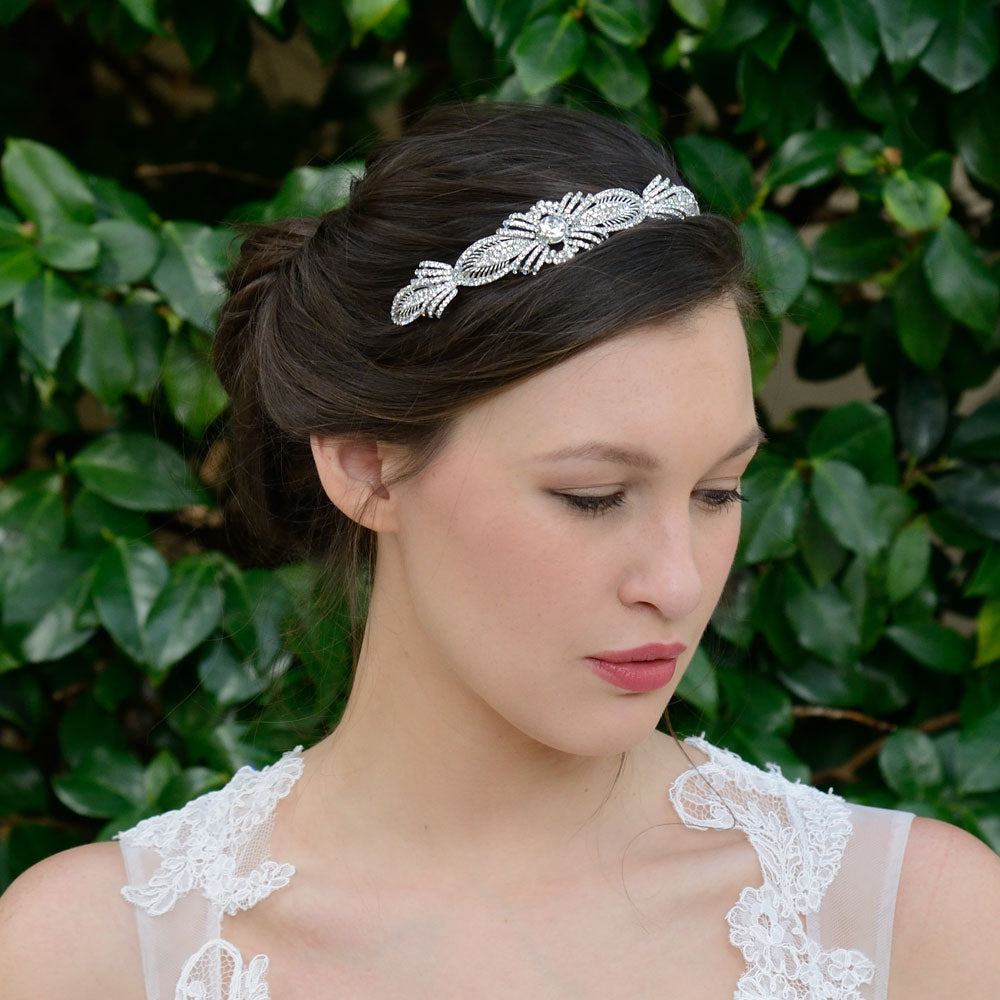 Charlize Crystal Embellished Headpiece - Elegant Rhinestone Hair Accessory for Weddings, Prom, and Special Events
