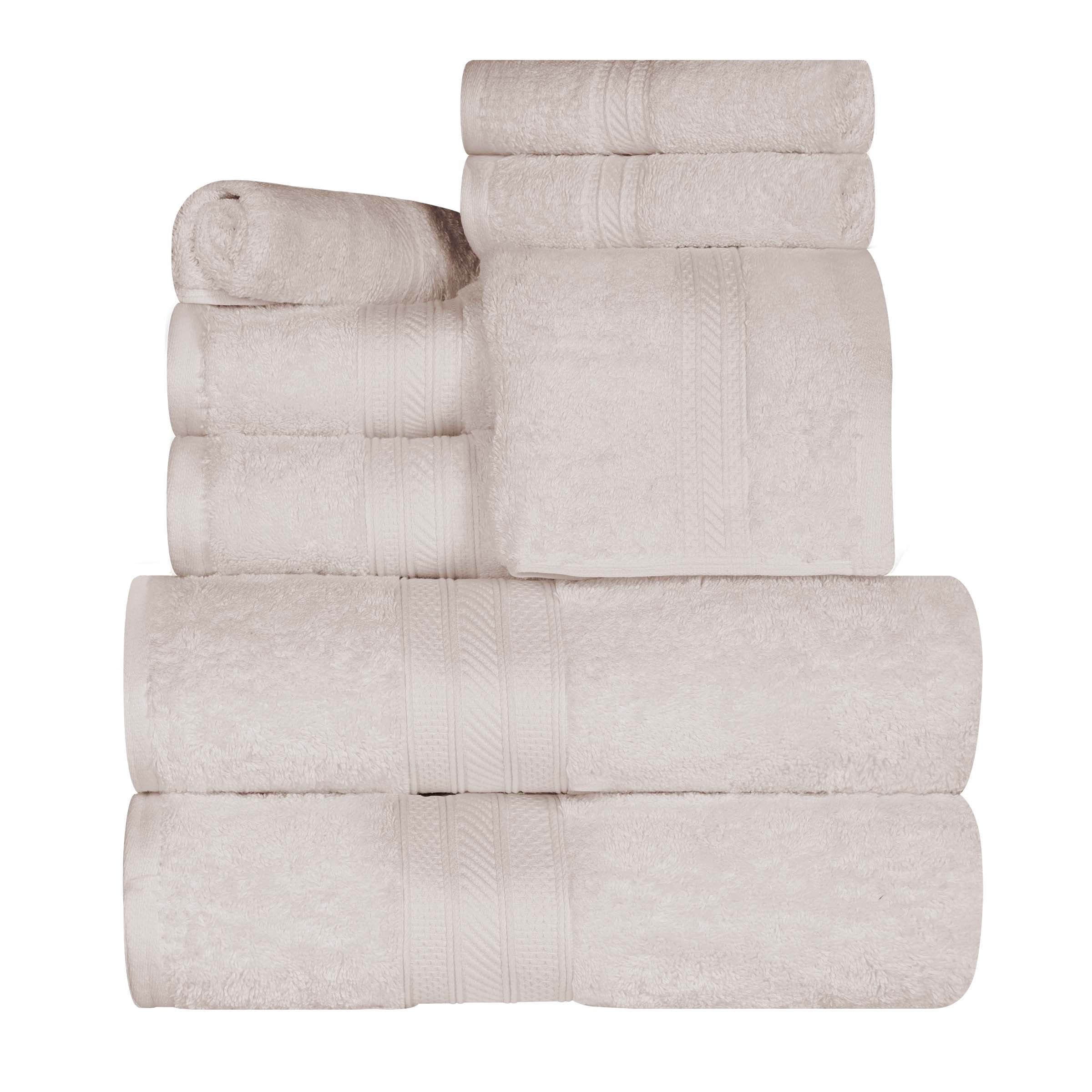 Atlas Cotton Plush Absorbent Heavyweight 8-Piece Bath Towel Set - Ultra Soft & Quick Dry for Spa, Gym, and Luxury Home Use