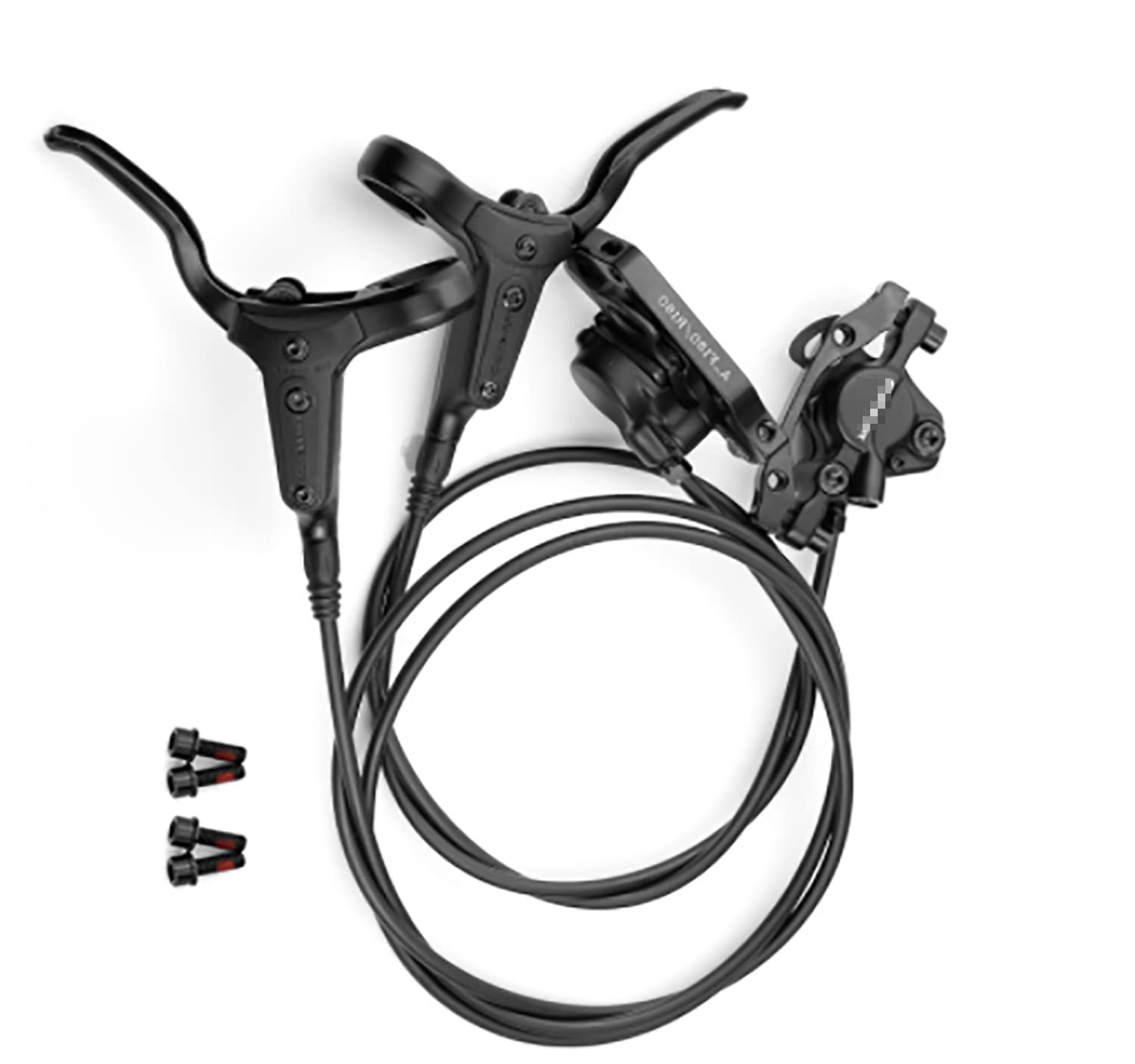 Premium MTB Hydraulic Disc Brake Set - Aluminum Alloy Mountain Bike Brakes for MTB, E-Bike & Fat Bike - Front Left & Rear Right Brake Combo - Durable Black Finish - Ideal for Trail Riding, Commuting & Off-Road Adventures