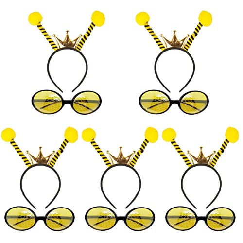 FOMIYES 5-Piece Kids Tentacle Headband & Glasses Set - Cute Antenna Hair Bands for Costume Parties, Halloween, Dress-Up & Photo Props