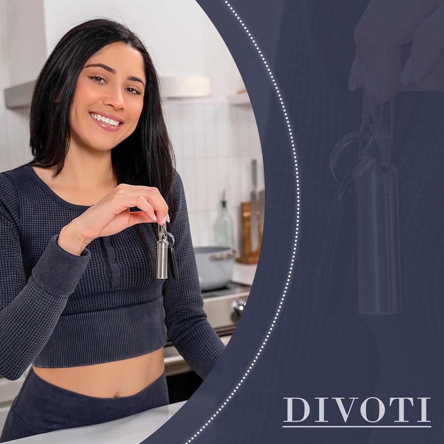 Divoti Precision CNC Machined Stainless Steel Emergency Pill Holder Keychain - Compact & Durable Medicine Storage for Travel, Hiking, and Daily Use