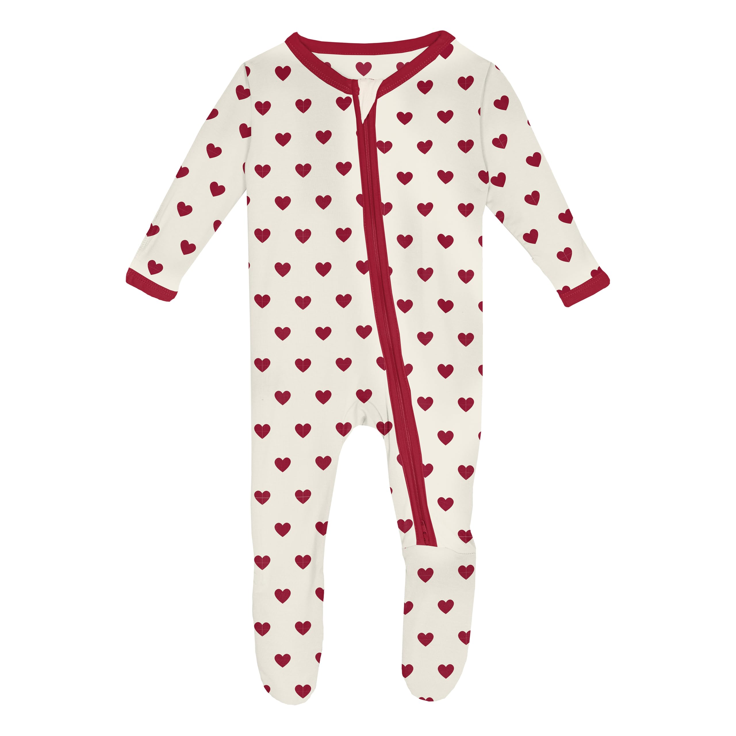 KicKee Full of Hearts Baby Footie Pajamas with Zipper - Soft One-Piece Sleepwear for Boys & Girls | Perfect for Nursery, Bedtime & Playtime