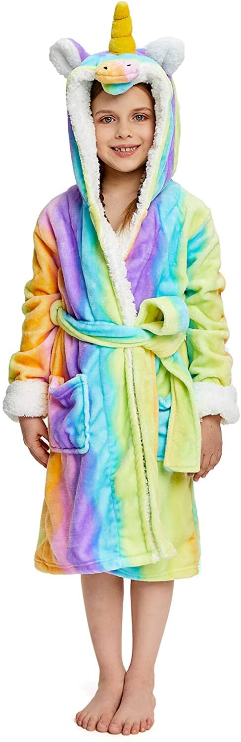 Soft & Cozy Princess Unicorn Bathrobe for Kids - Fast Priority Shipping - Perfect for Birthday Gifts, Spa Days & Bedtime Comfort